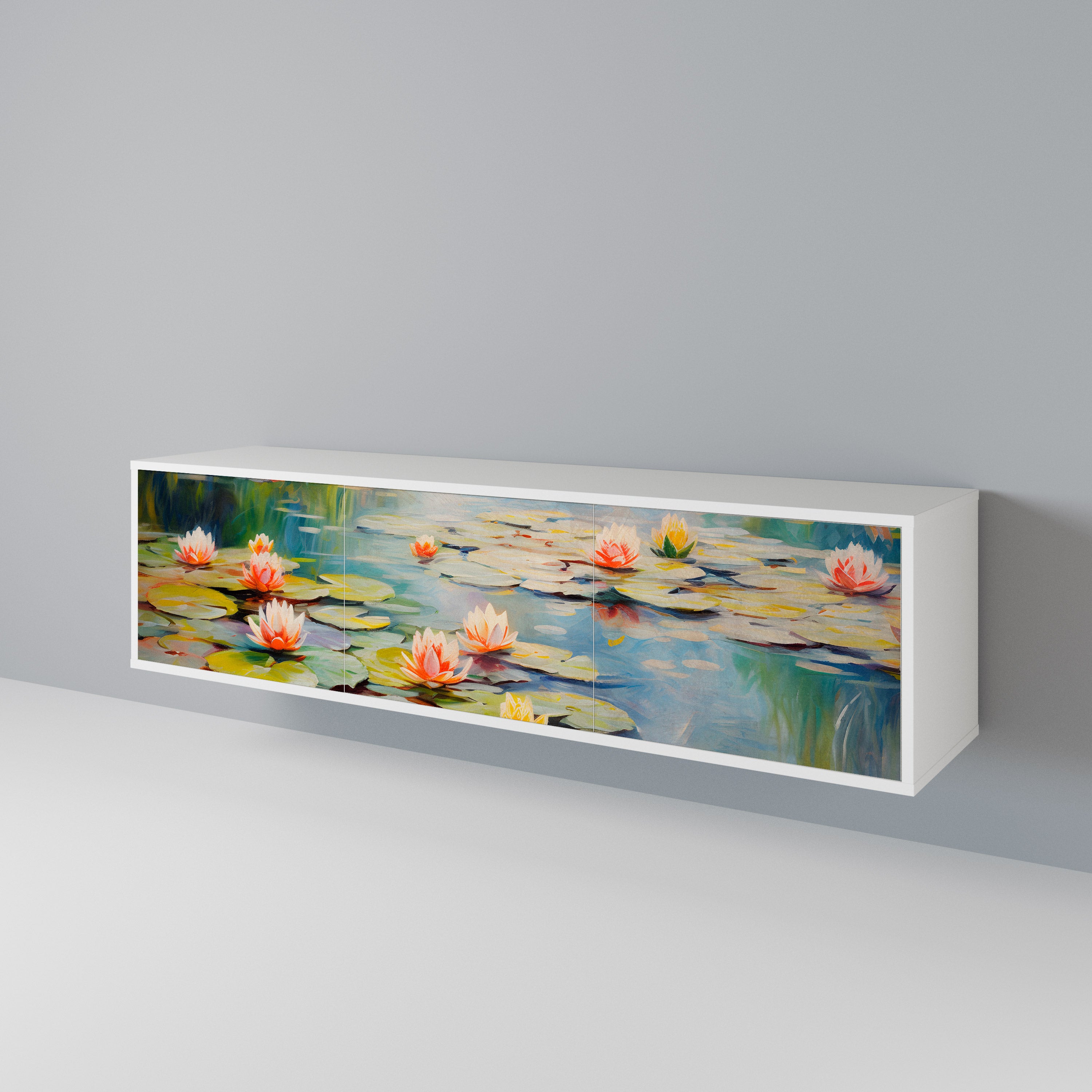 BLOOMING WATERS Mueble de TV de 3 Puertas