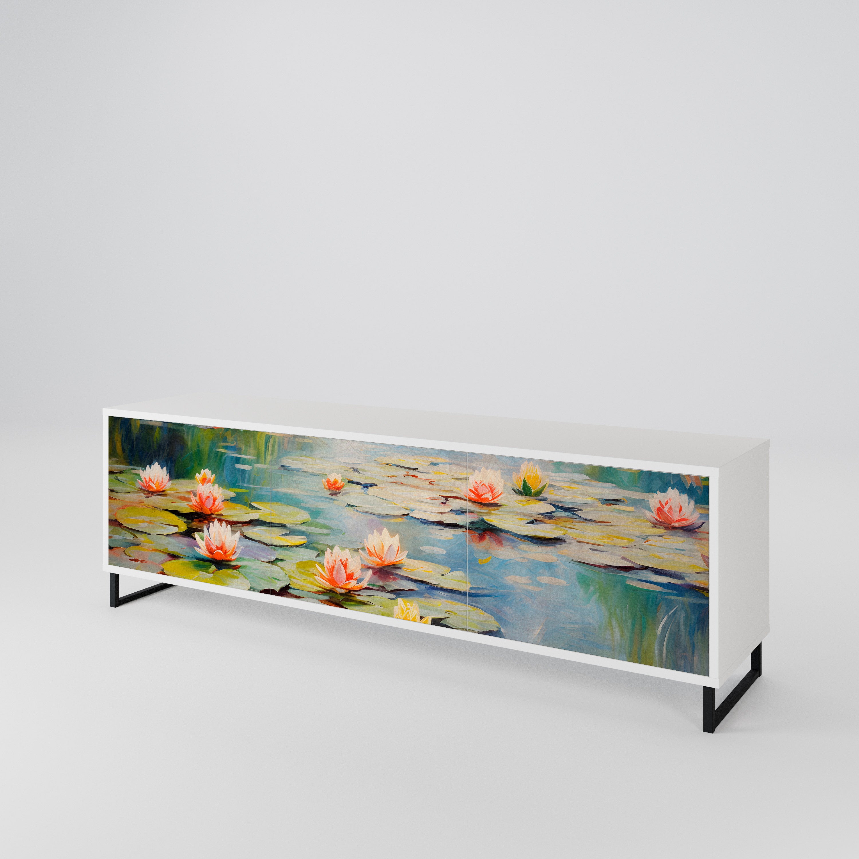 BLOOMING WATERS Mueble de TV de 3 Puertas
