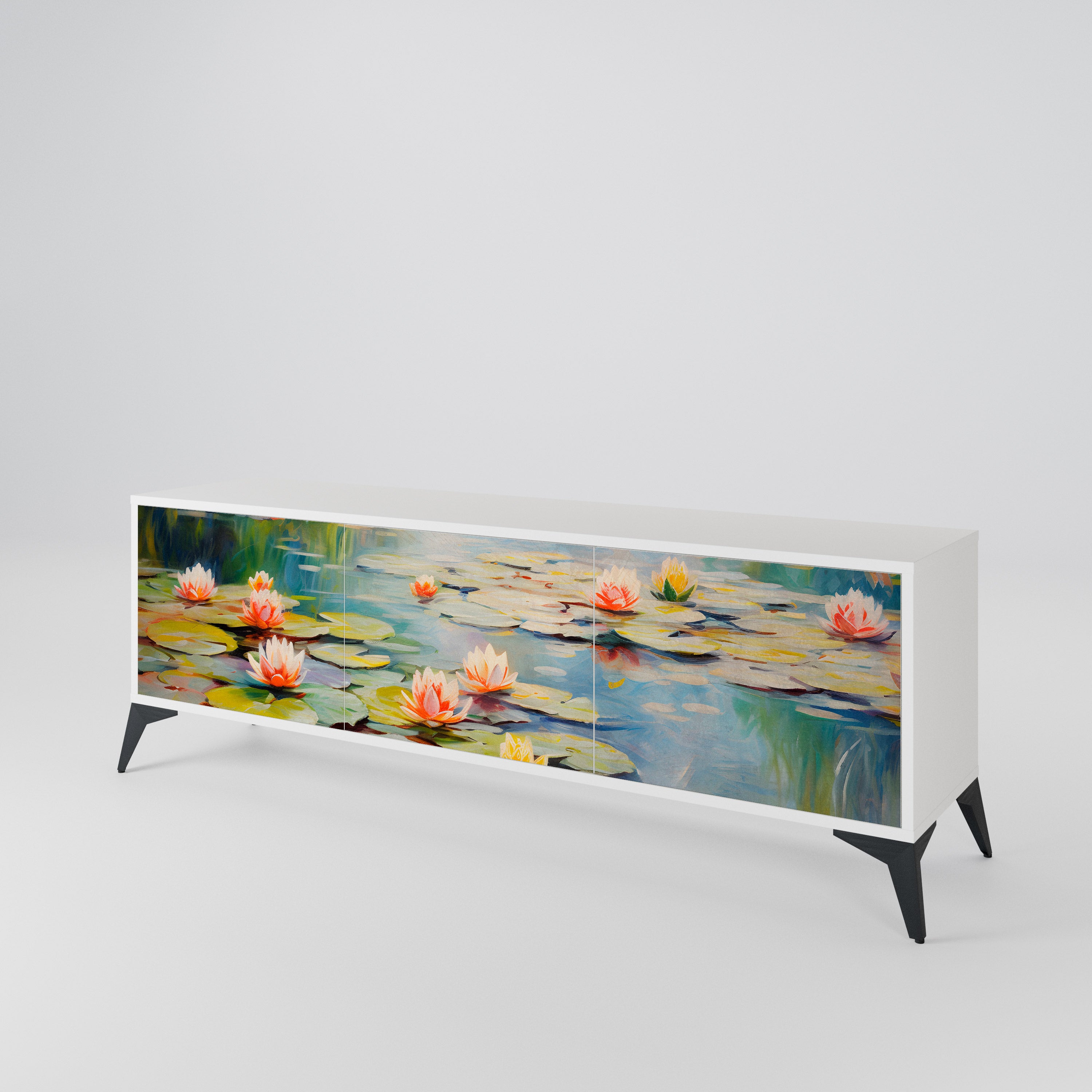BLOOMING WATERS Mueble de TV de 3 Puertas