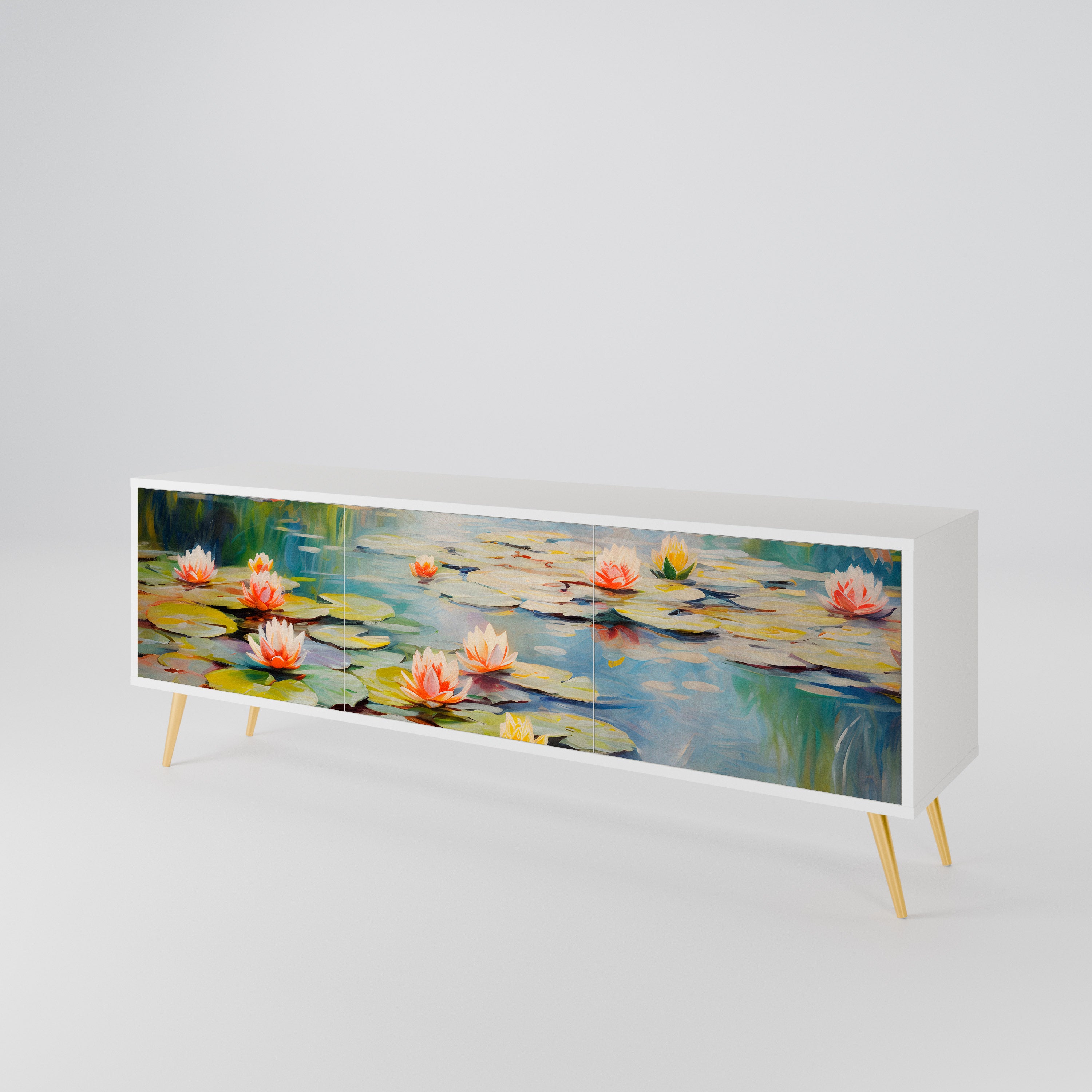 BLOOMING WATERS Mueble de TV de 3 Puertas