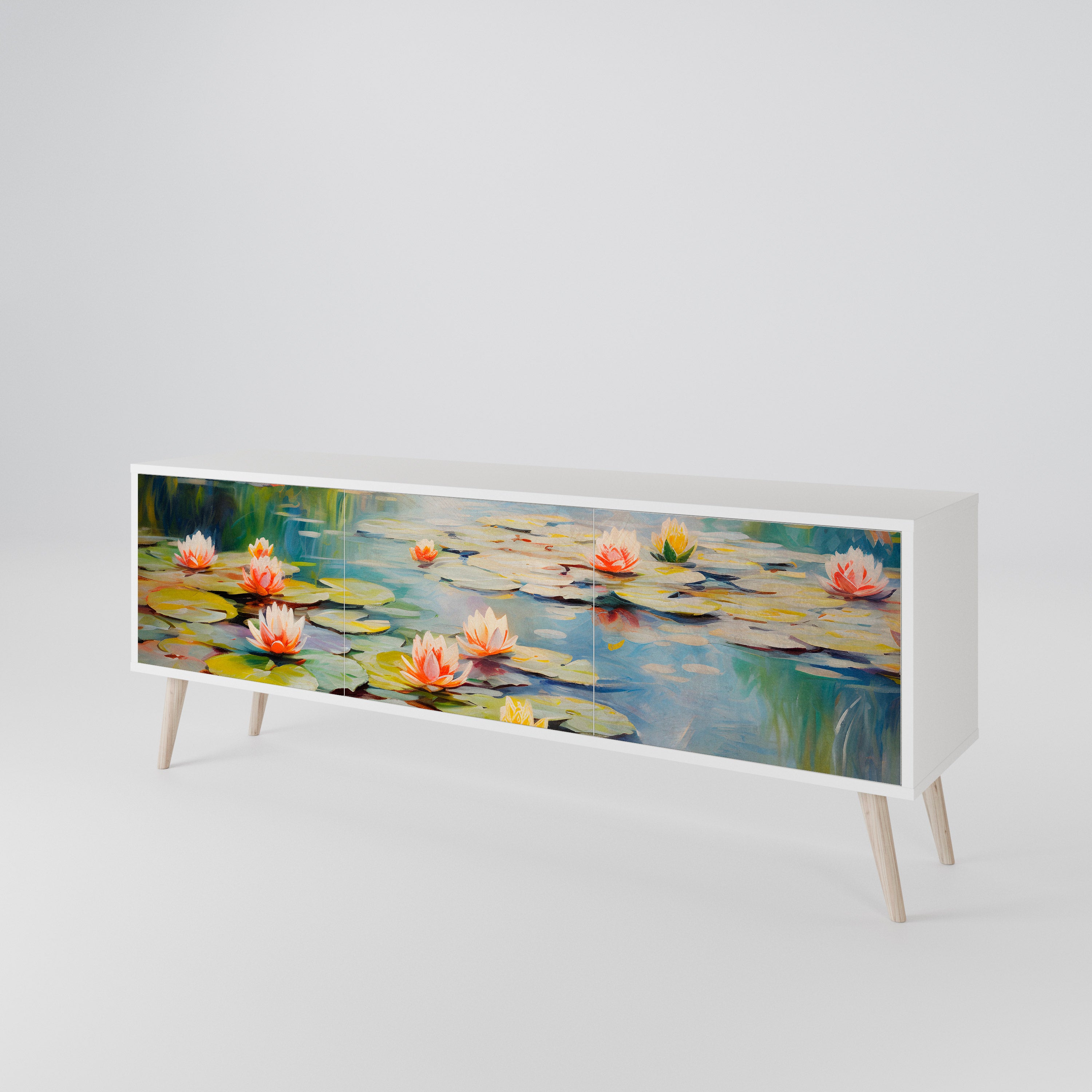 BLOOMING WATERS Mueble de TV de 3 Puertas