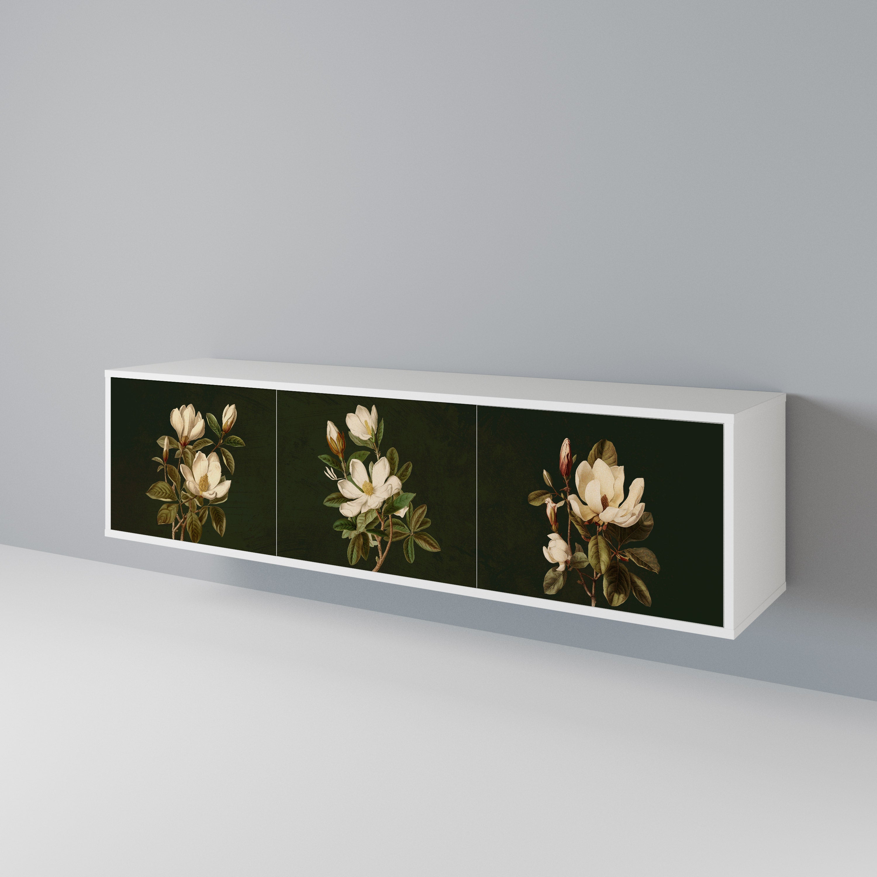 FLORAL NOIR Mueble de TV de 3 Puertas