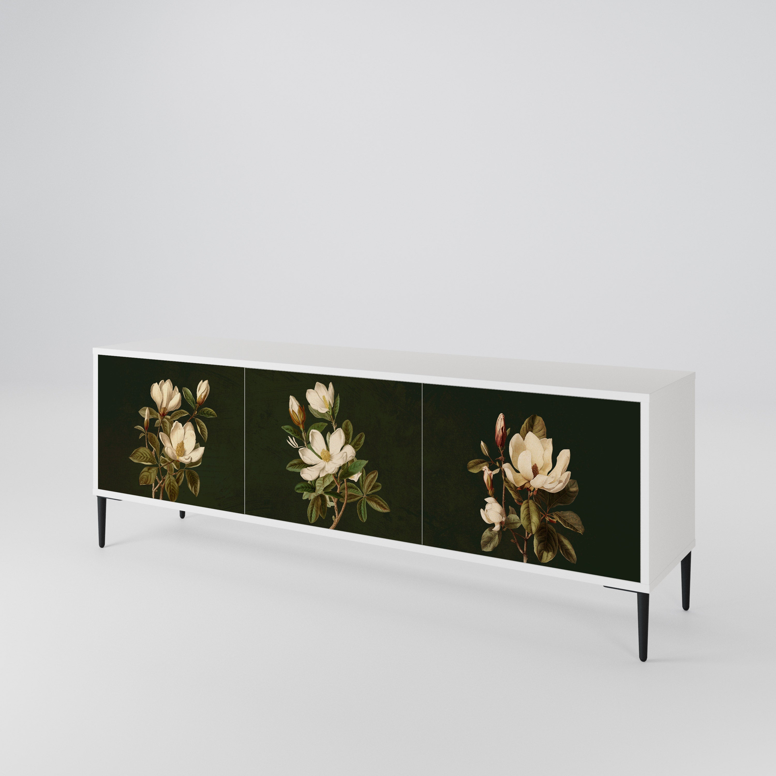 FLORAL NOIR Mueble de TV de 3 Puertas