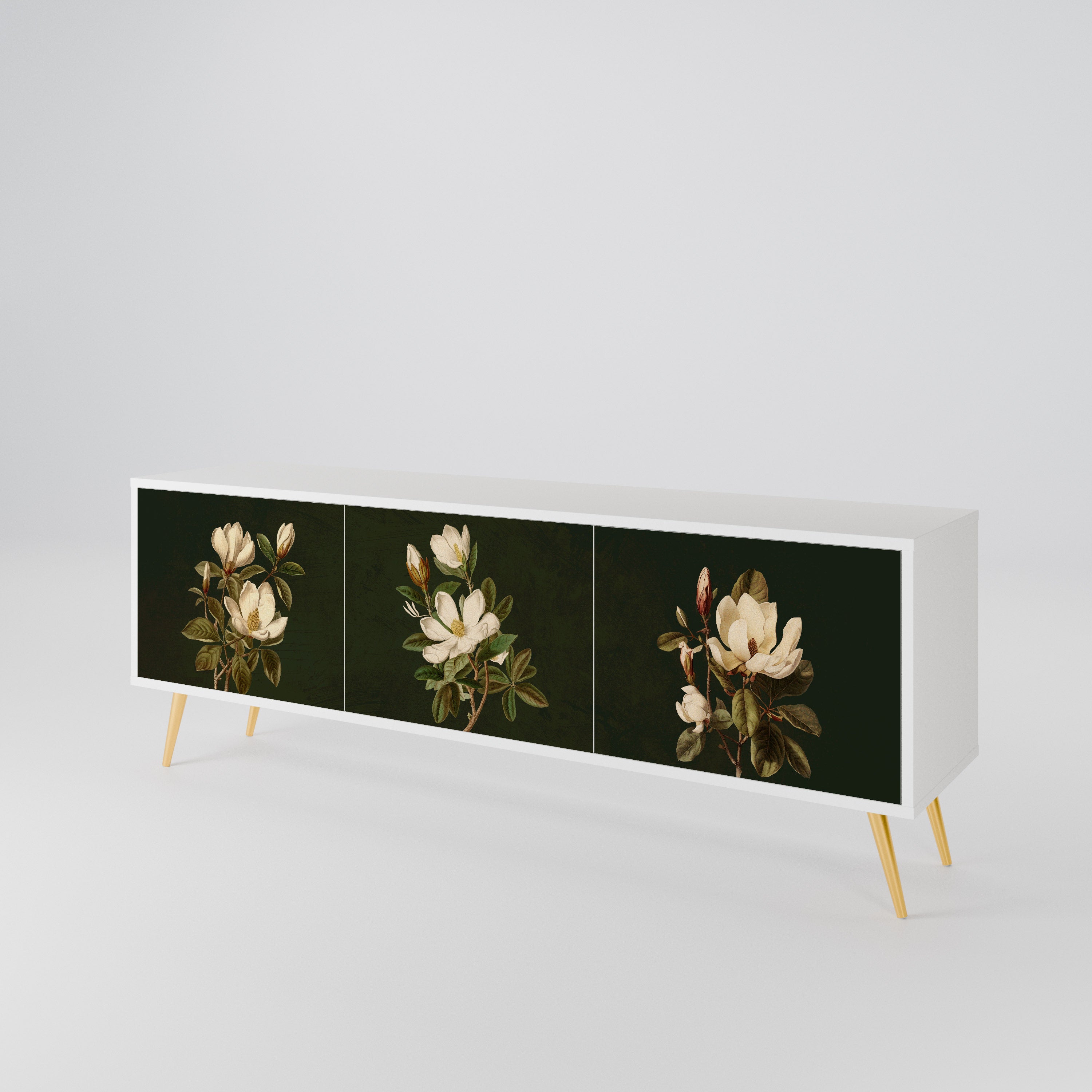 FLORAL NOIR Mueble de TV de 3 Puertas