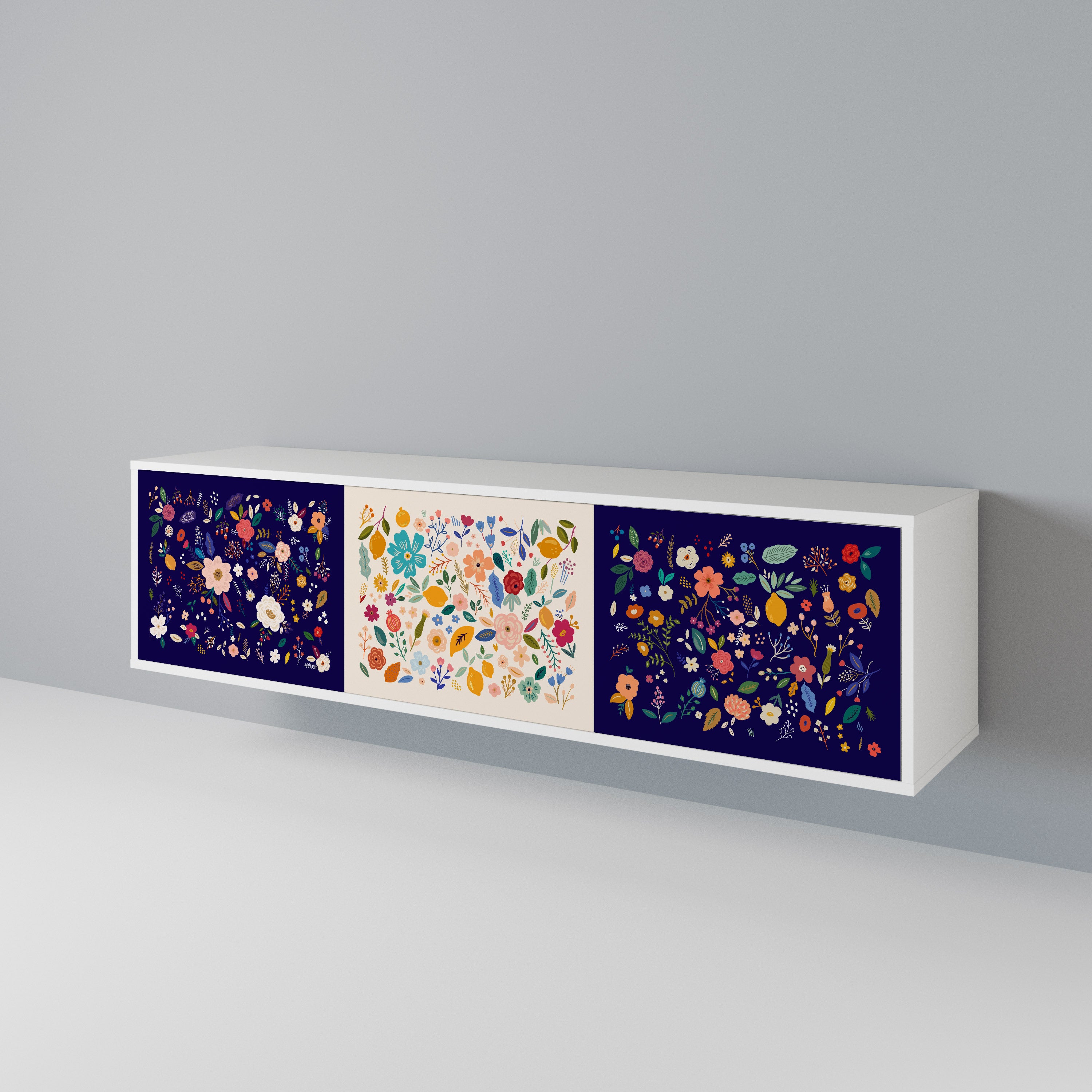 FLORAL COMBINATION Mueble de TV de 3 Puertas