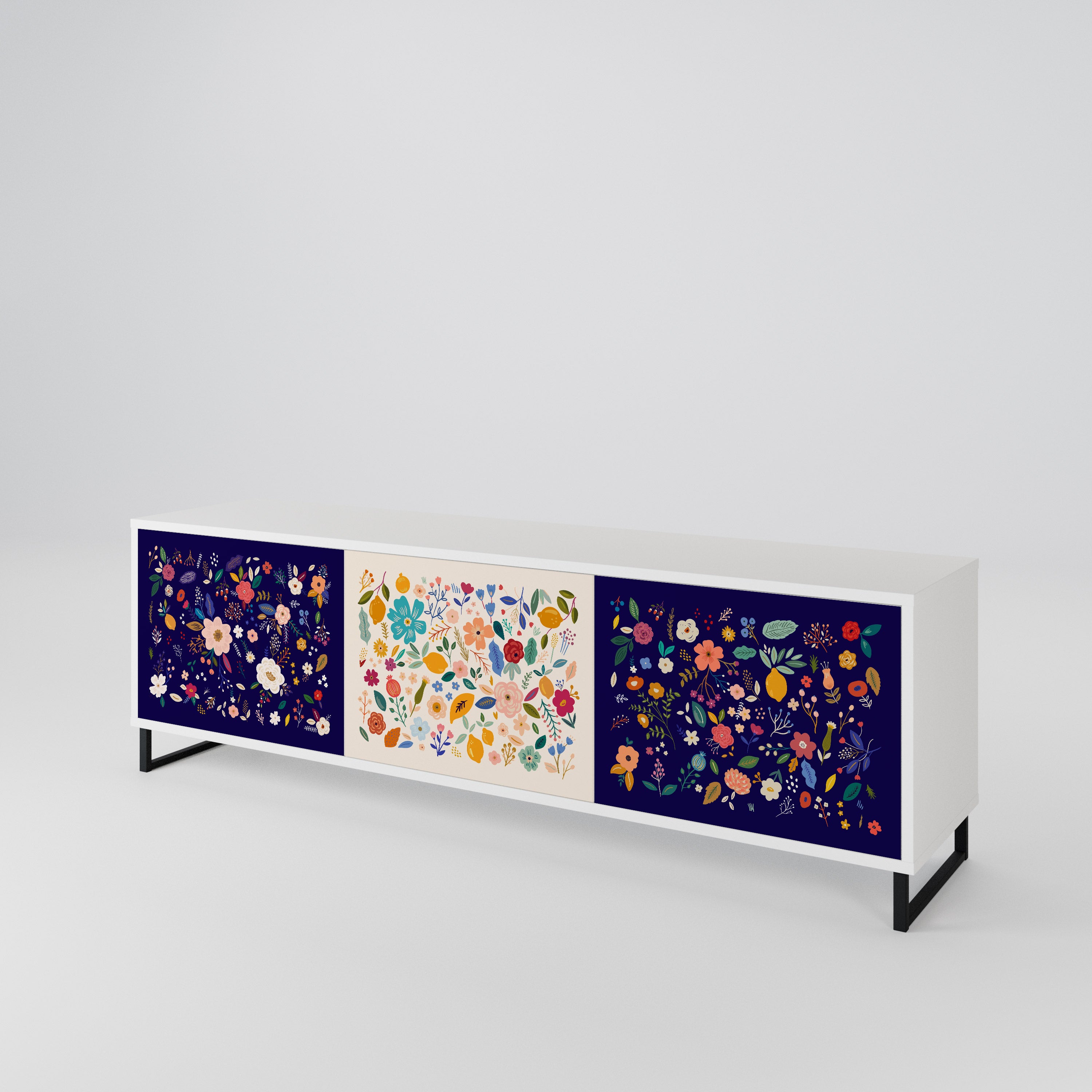FLORAL COMBINATION Mueble de TV de 3 Puertas