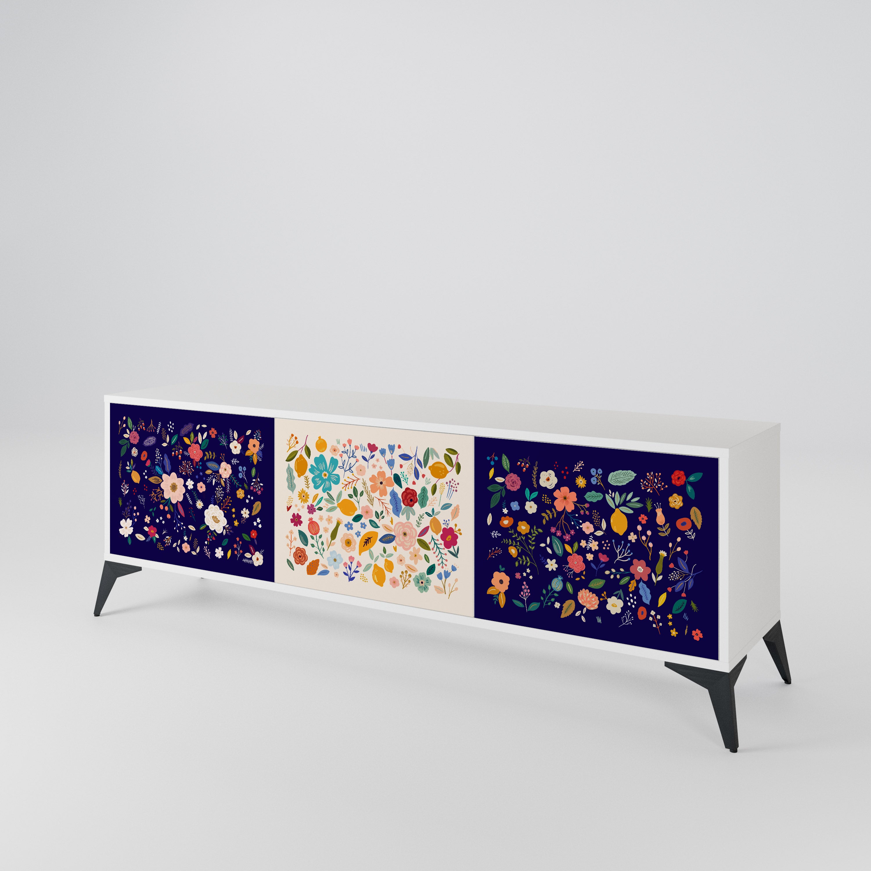 FLORAL COMBINATION Mueble de TV de 3 Puertas