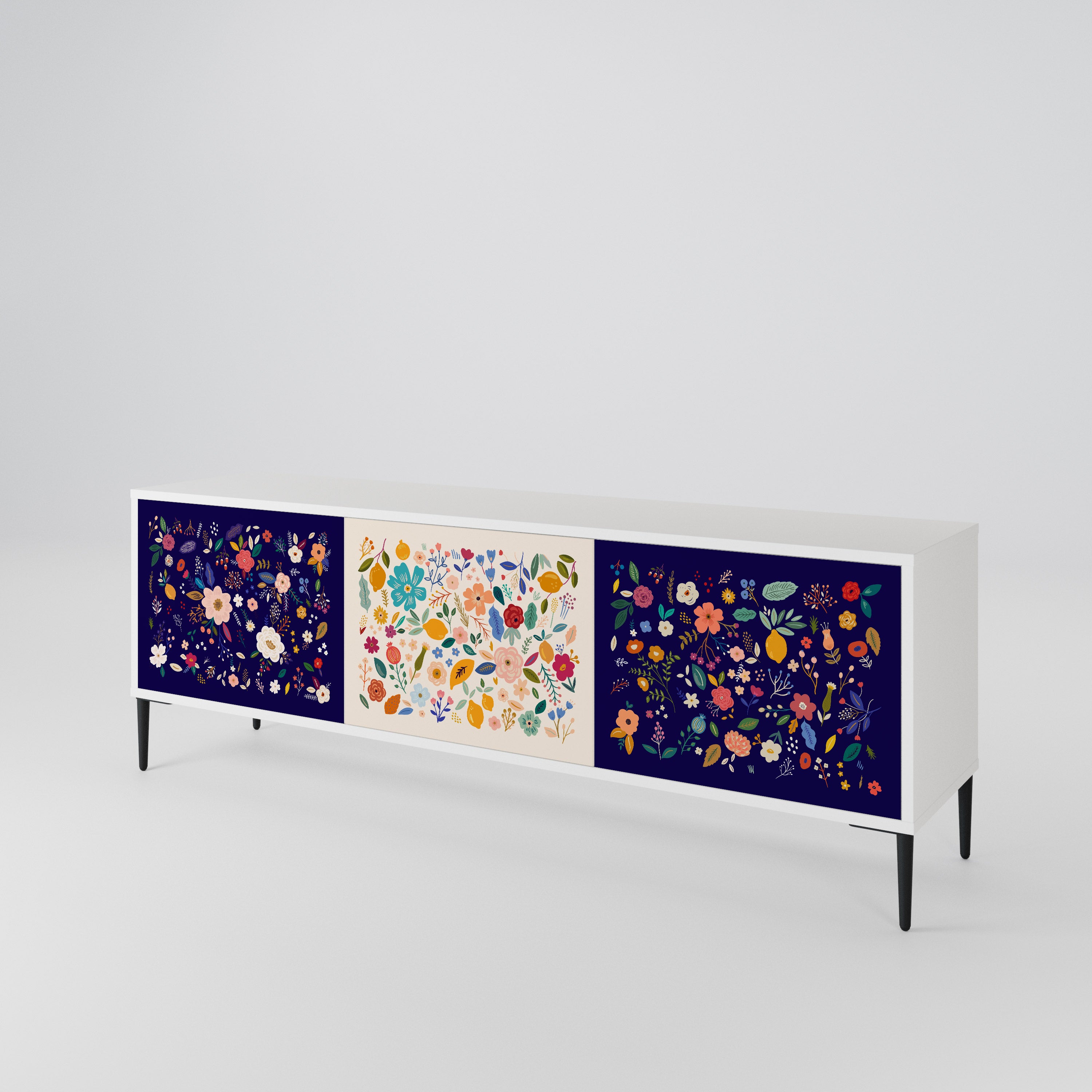FLORAL COMBINATION Mueble de TV de 3 Puertas
