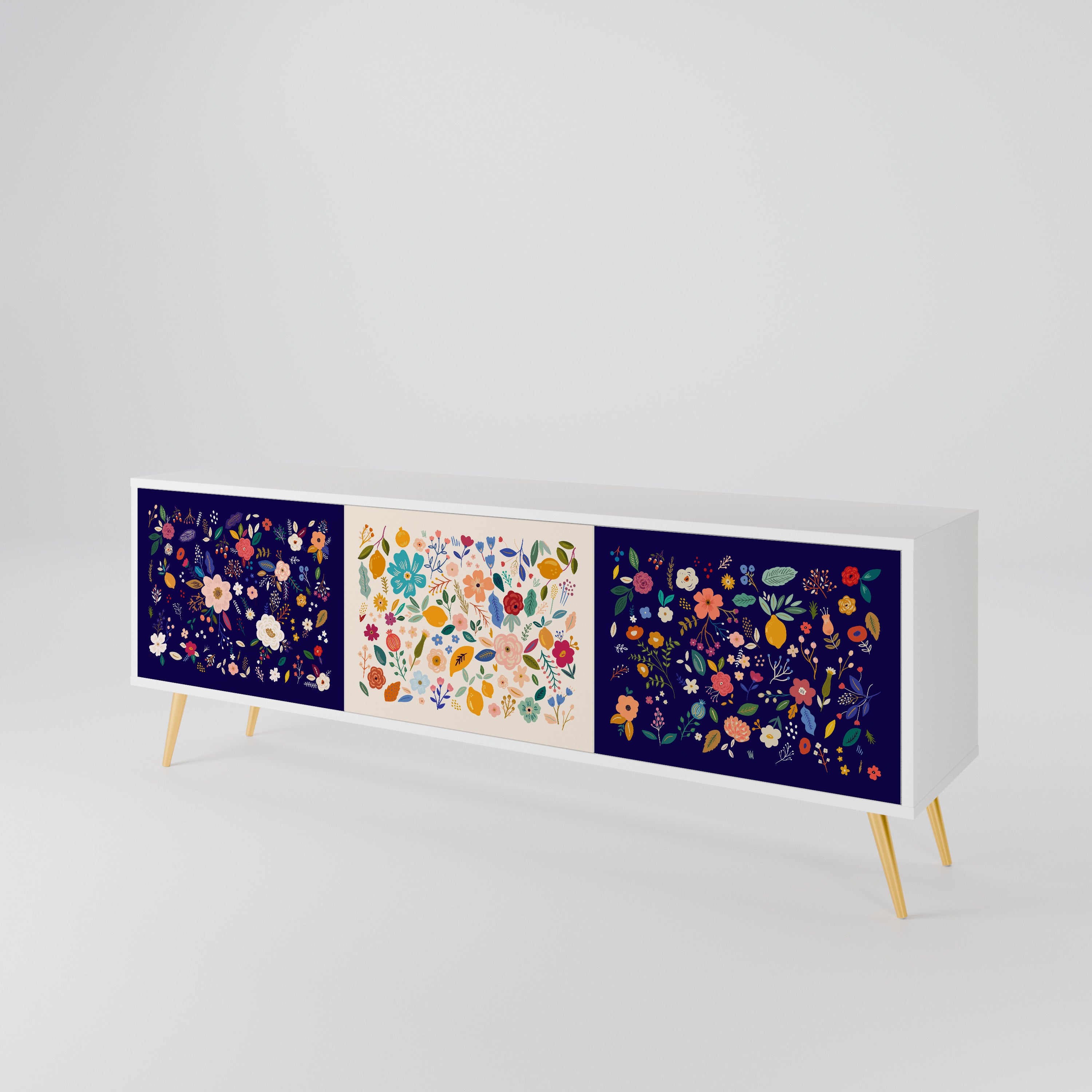 FLORAL COMBINATION Mueble de TV de 3 Puertas
