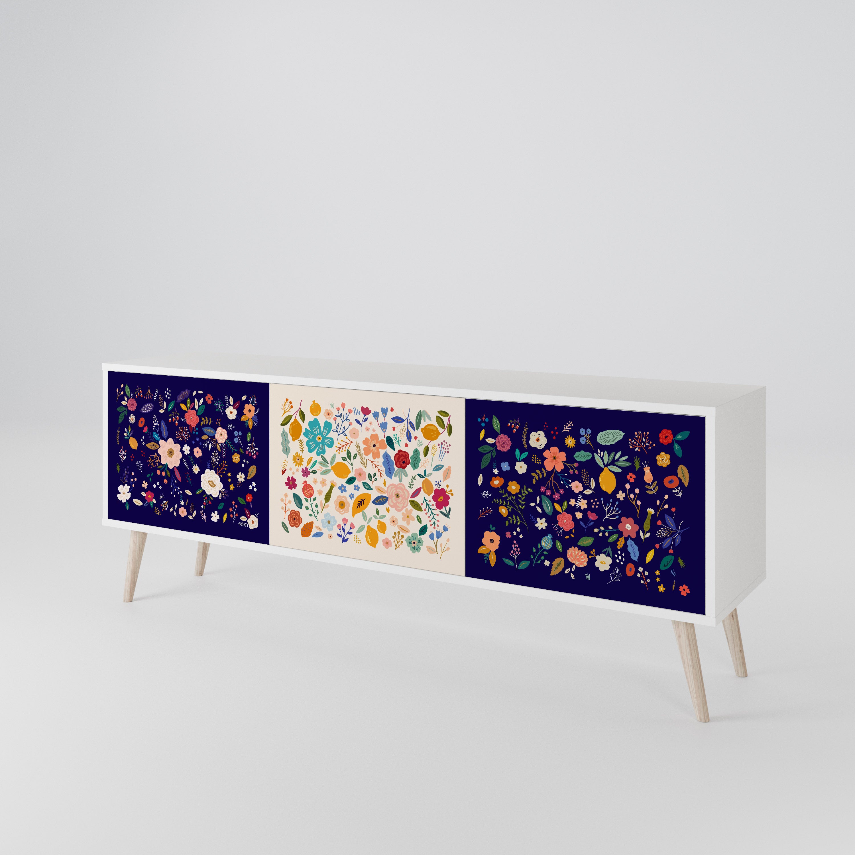 FLORAL COMBINATION Mueble de TV de 3 Puertas