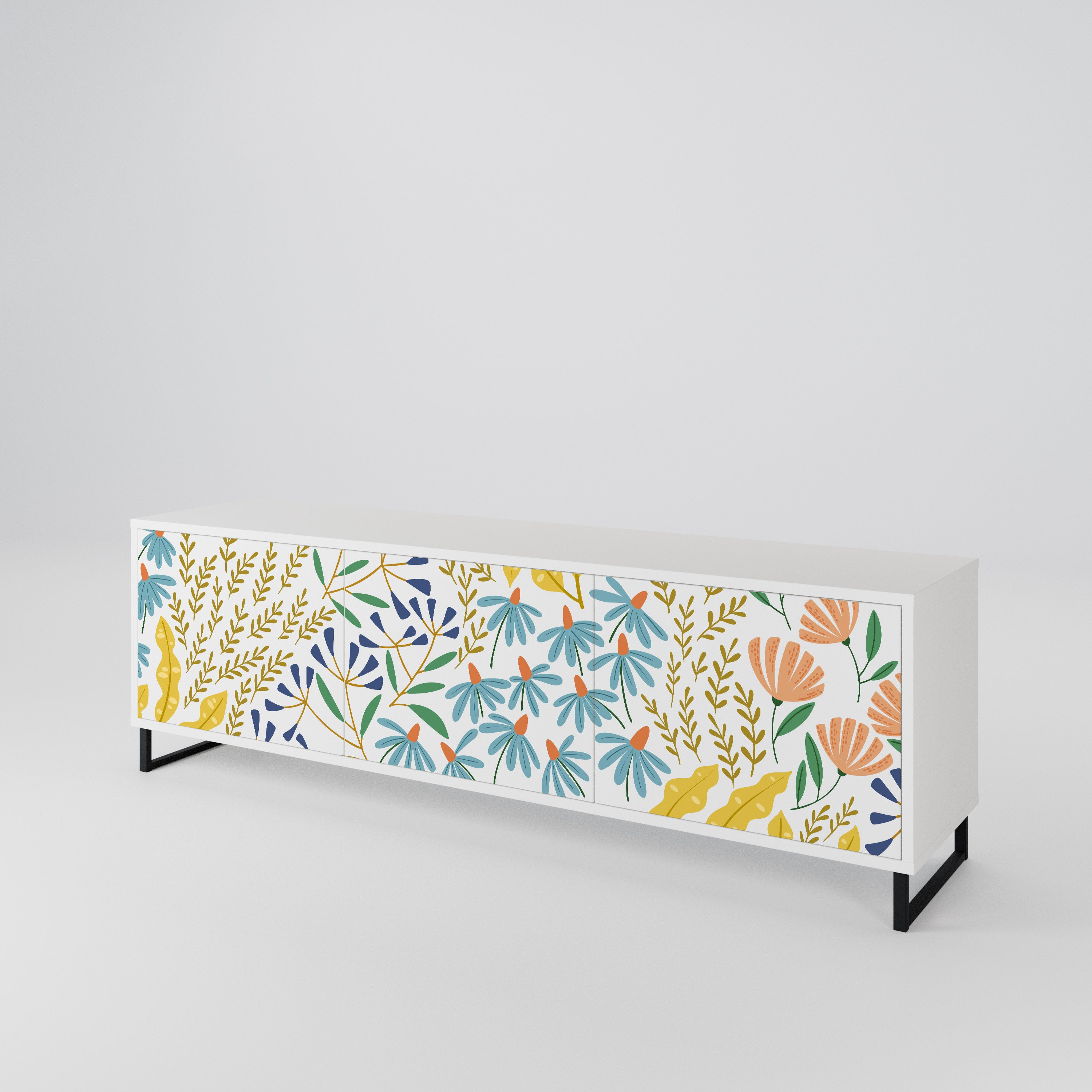 HELLO SPRING Mueble de TV de 3 Puertas