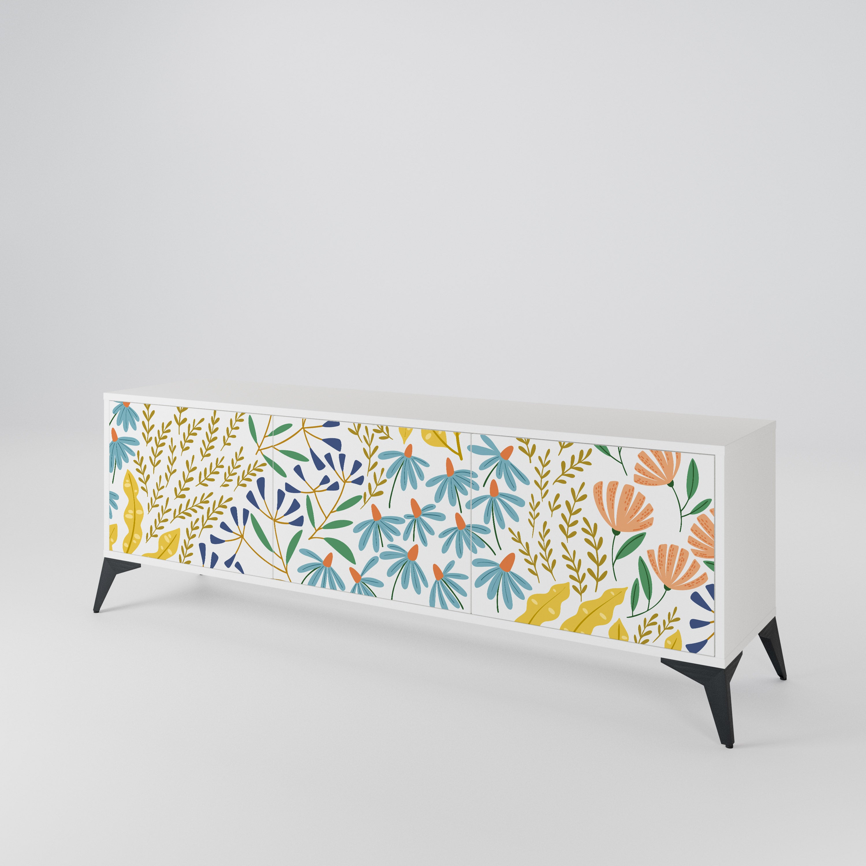 HELLO SPRING Mueble de TV de 3 Puertas
