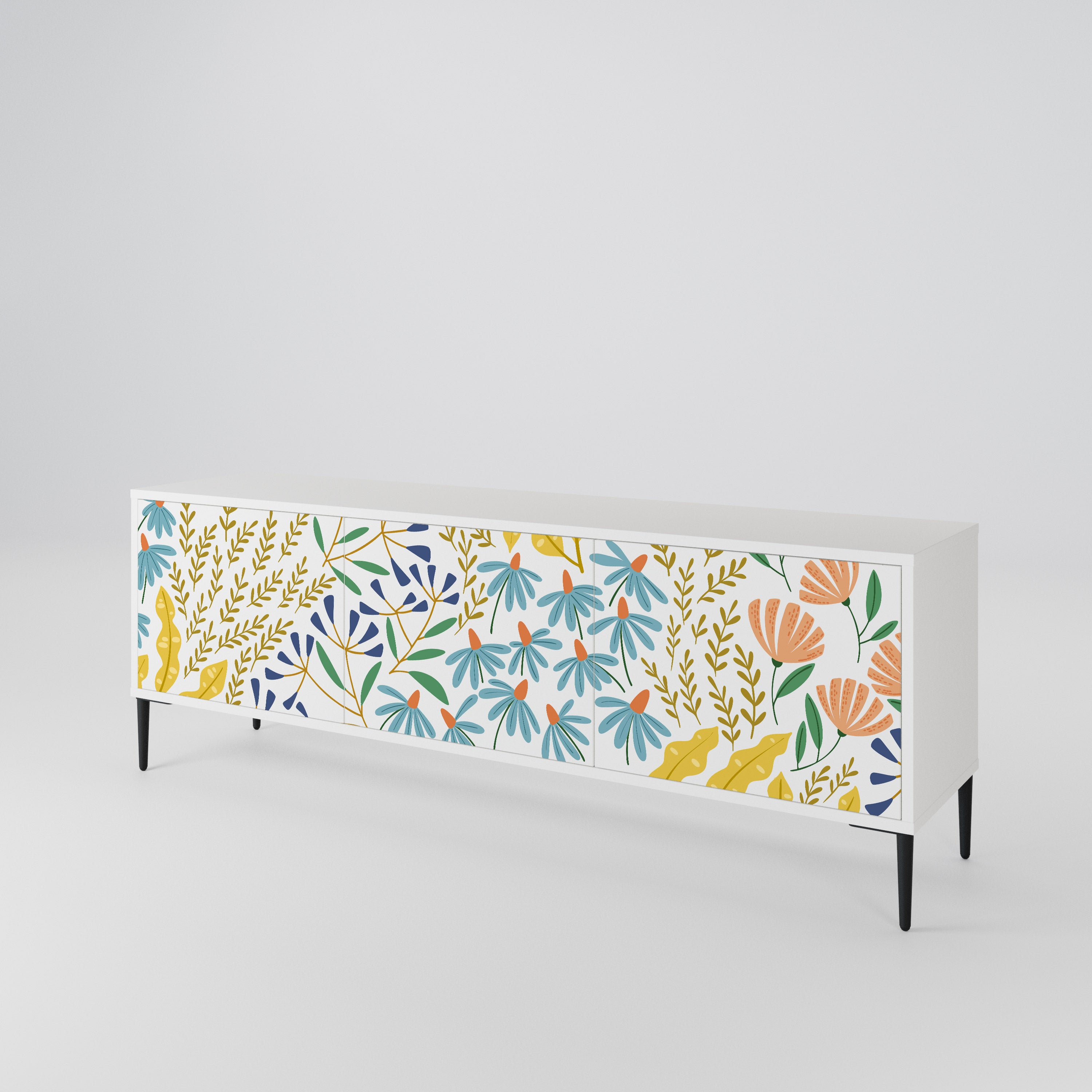 HELLO SPRING Mueble de TV de 3 Puertas