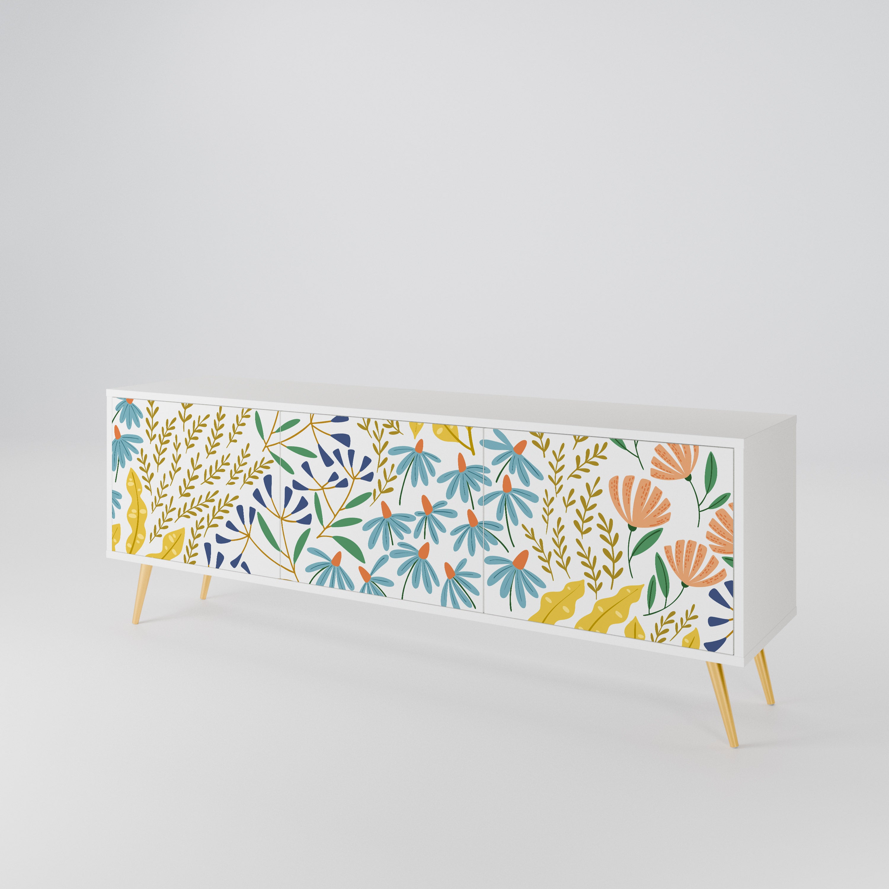 HELLO SPRING Mueble de TV de 3 Puertas