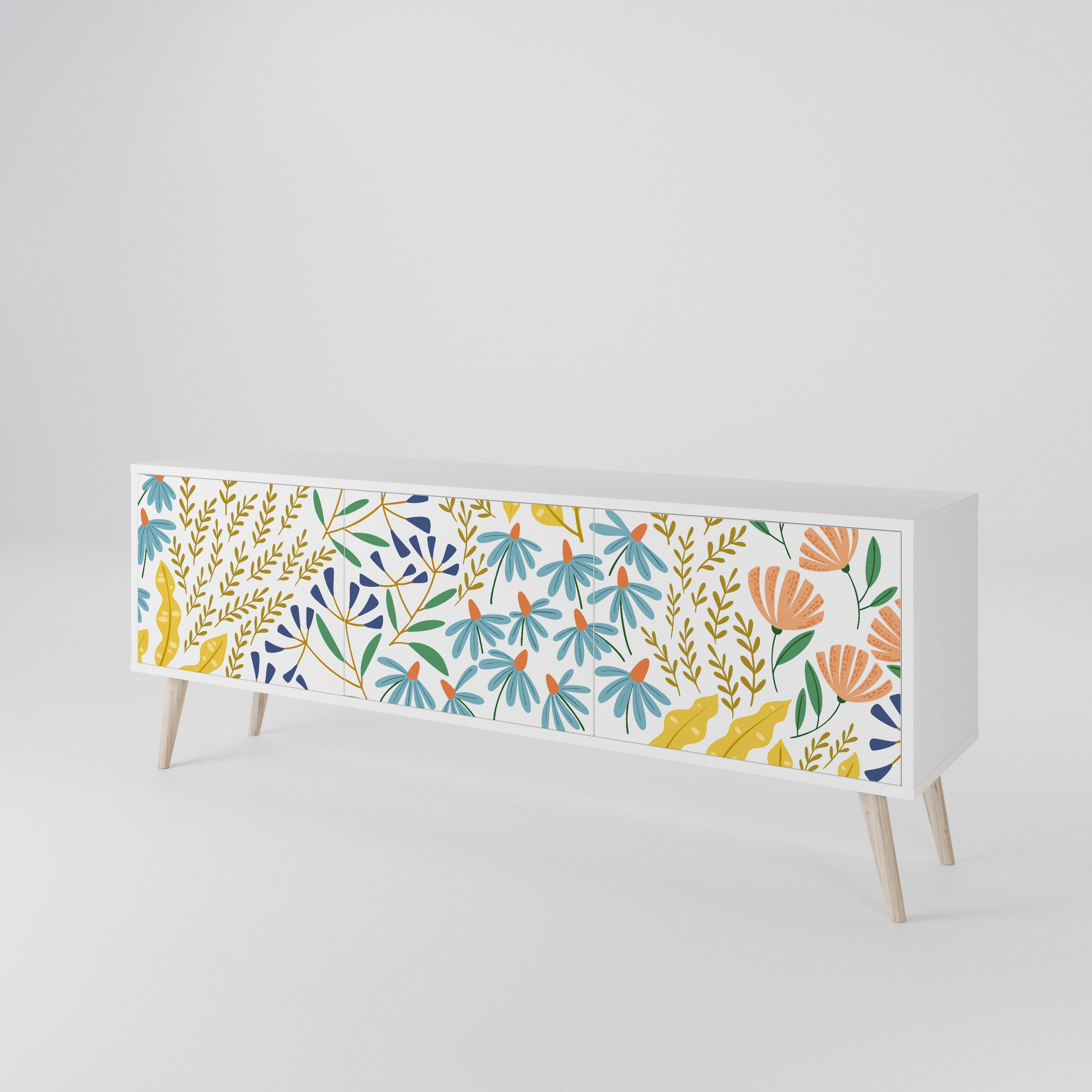 HELLO SPRING Mueble de TV de 3 Puertas