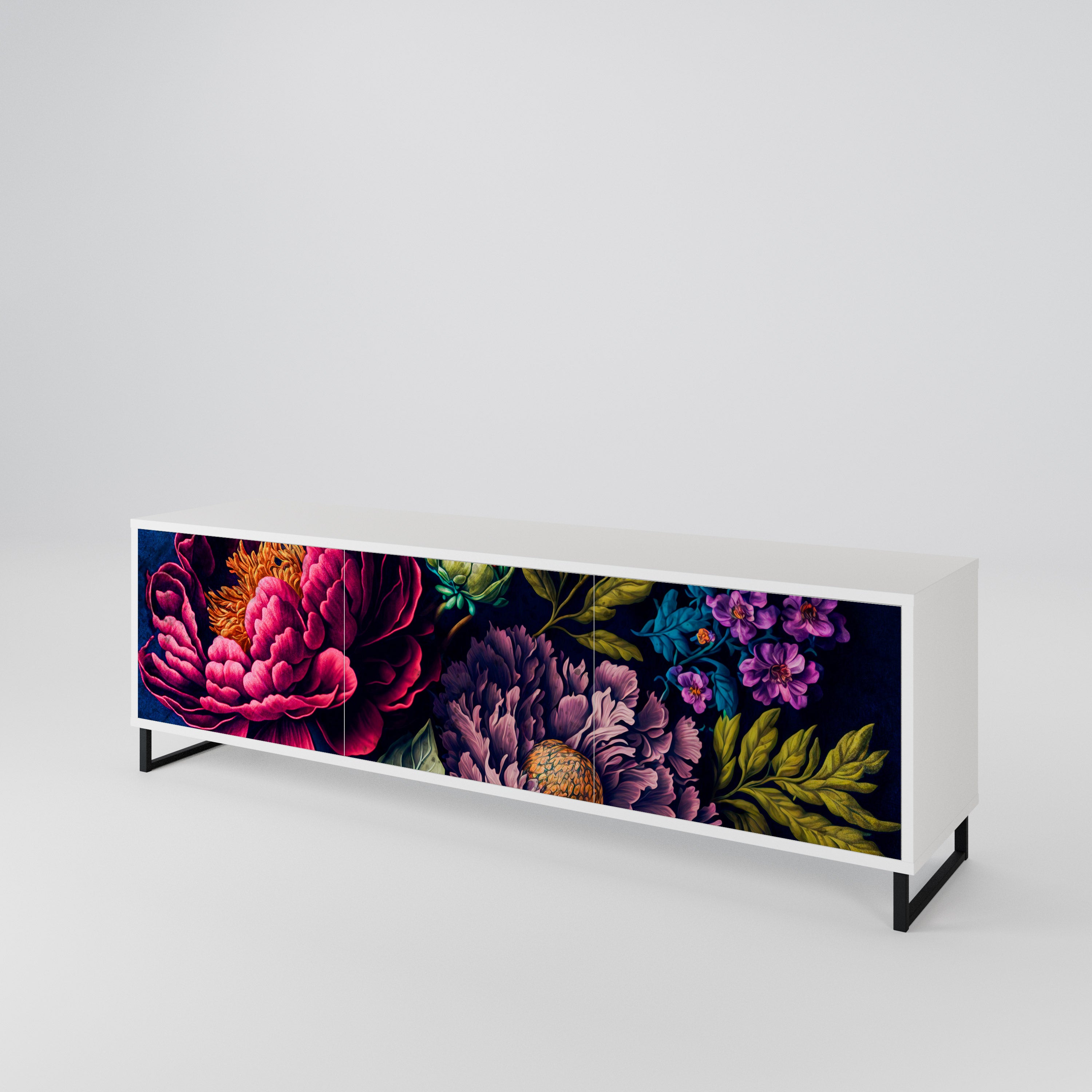BLOOMING ELEGANCE 3-Door TV Cabinet
