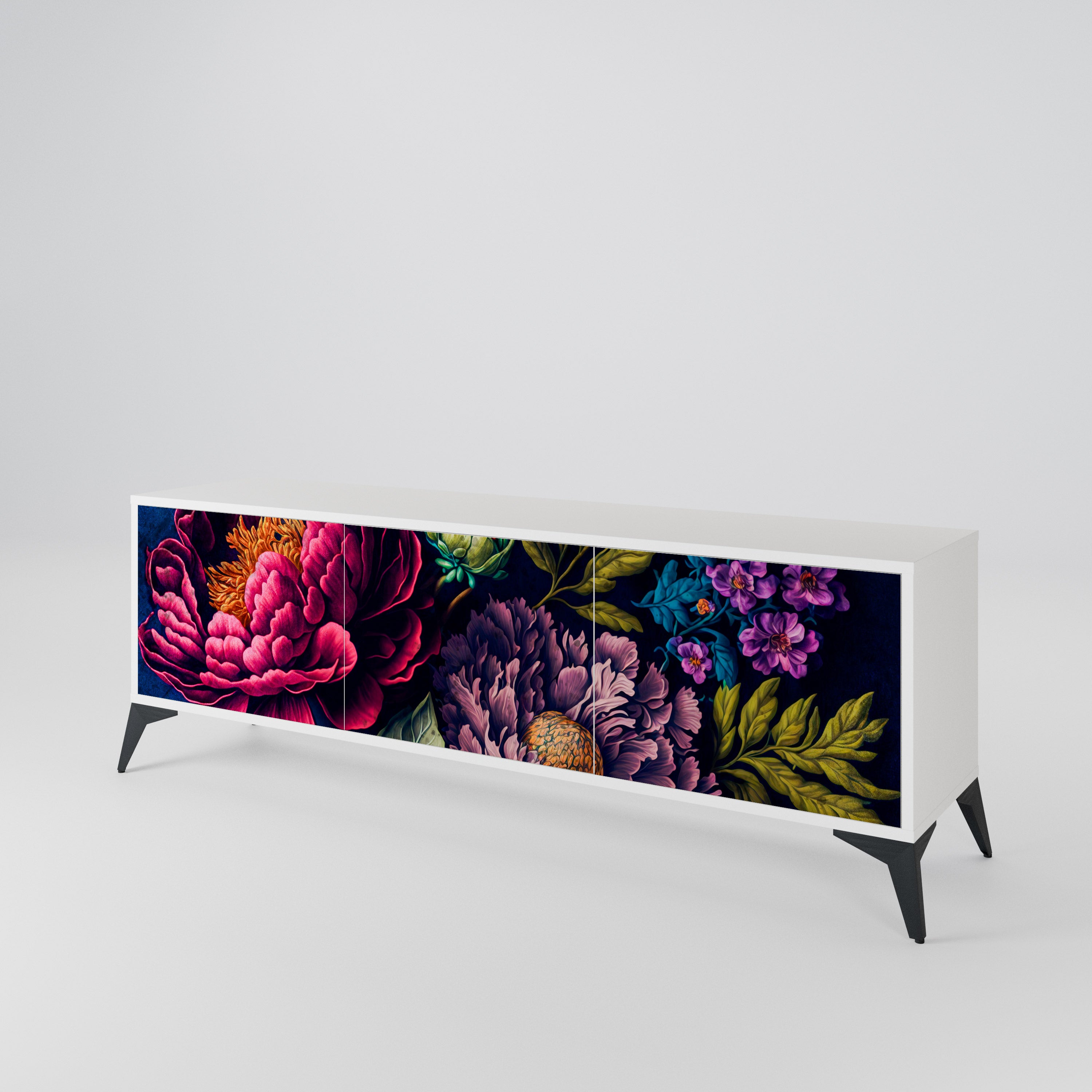 BLOOMING ELEGANCE 3-Door TV Cabinet