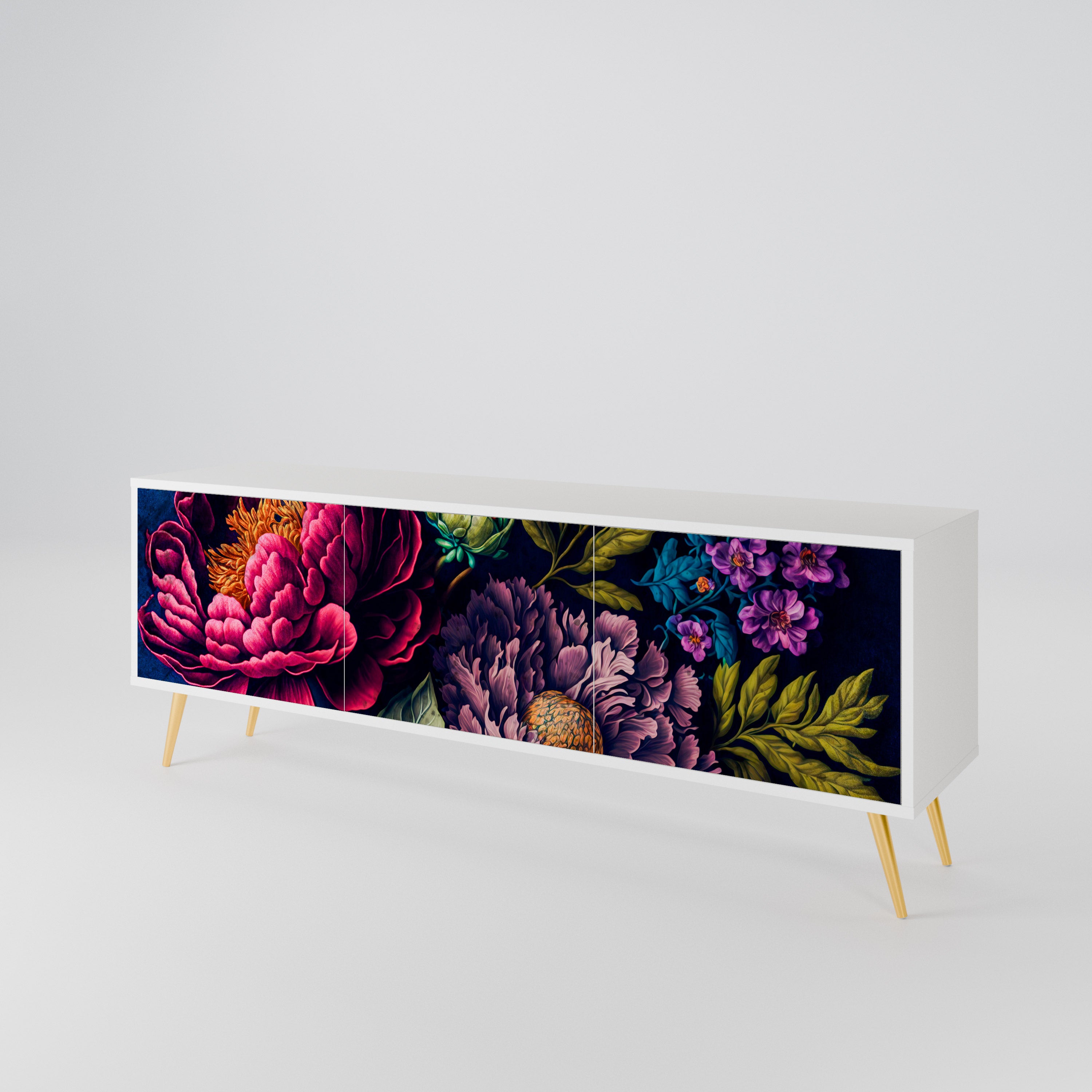 BLOOMING ELEGANCE 3-Door TV Cabinet