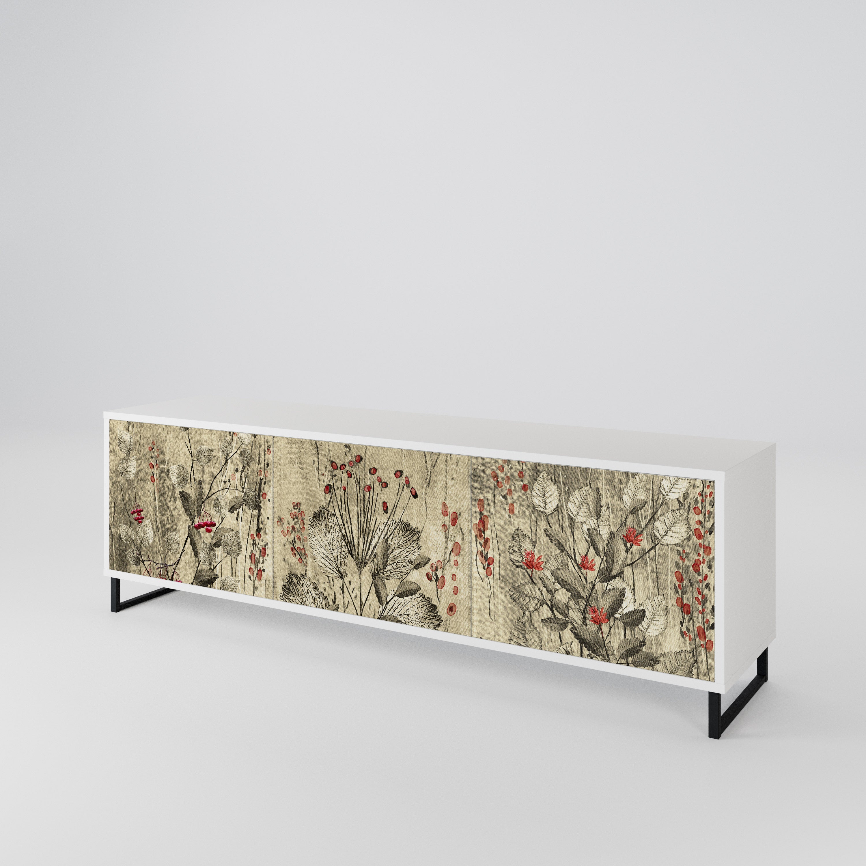 HERBAL GRACE Mueble de TV de 3 Puertas