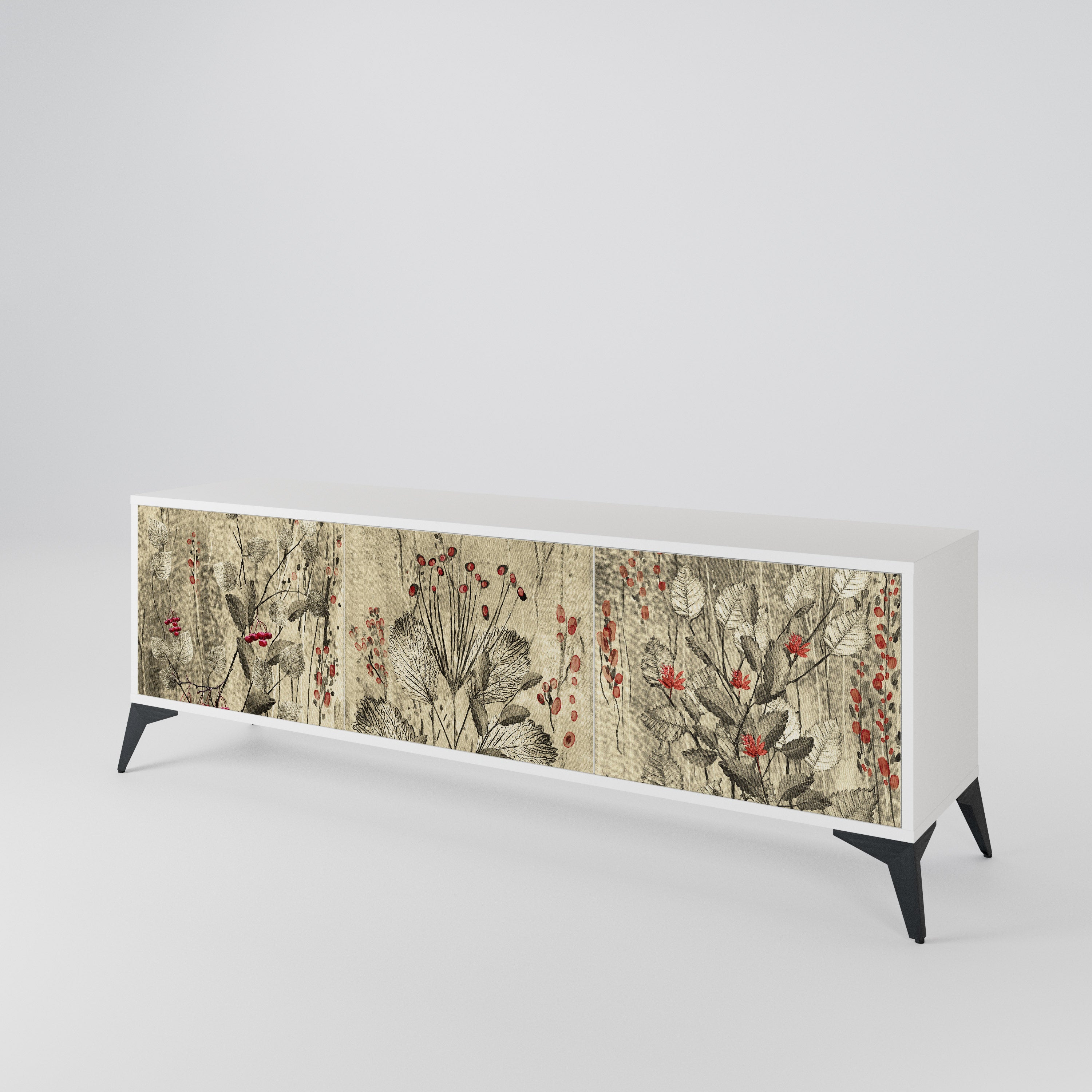 HERBAL GRACE Mueble de TV de 3 Puertas