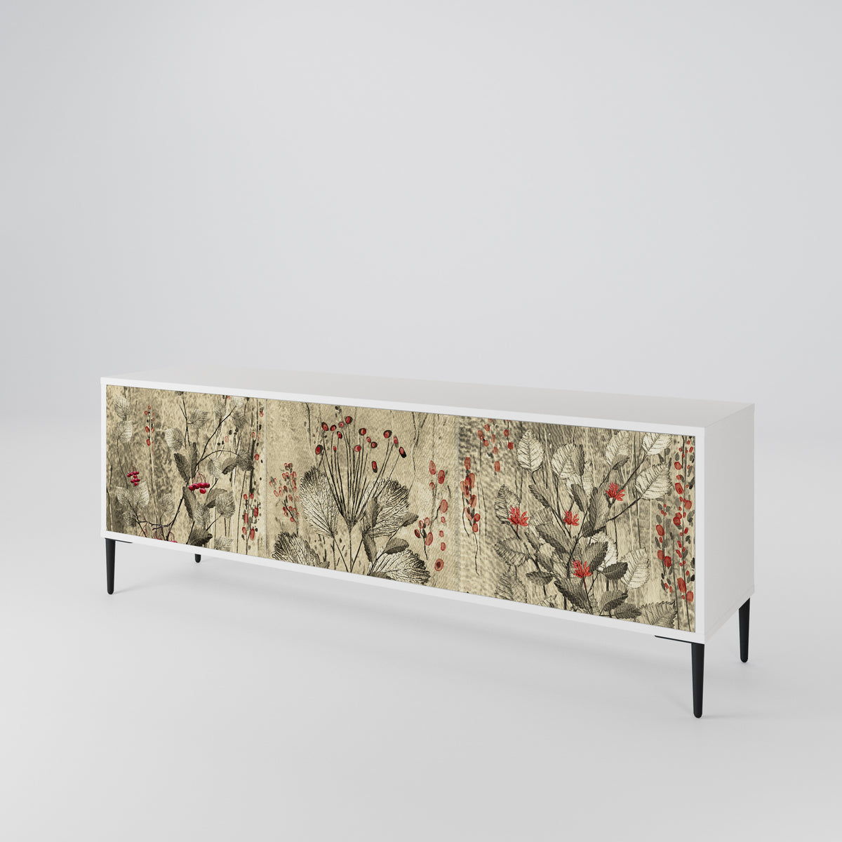 HERBAL GRACE Mueble de TV de 3 Puertas
