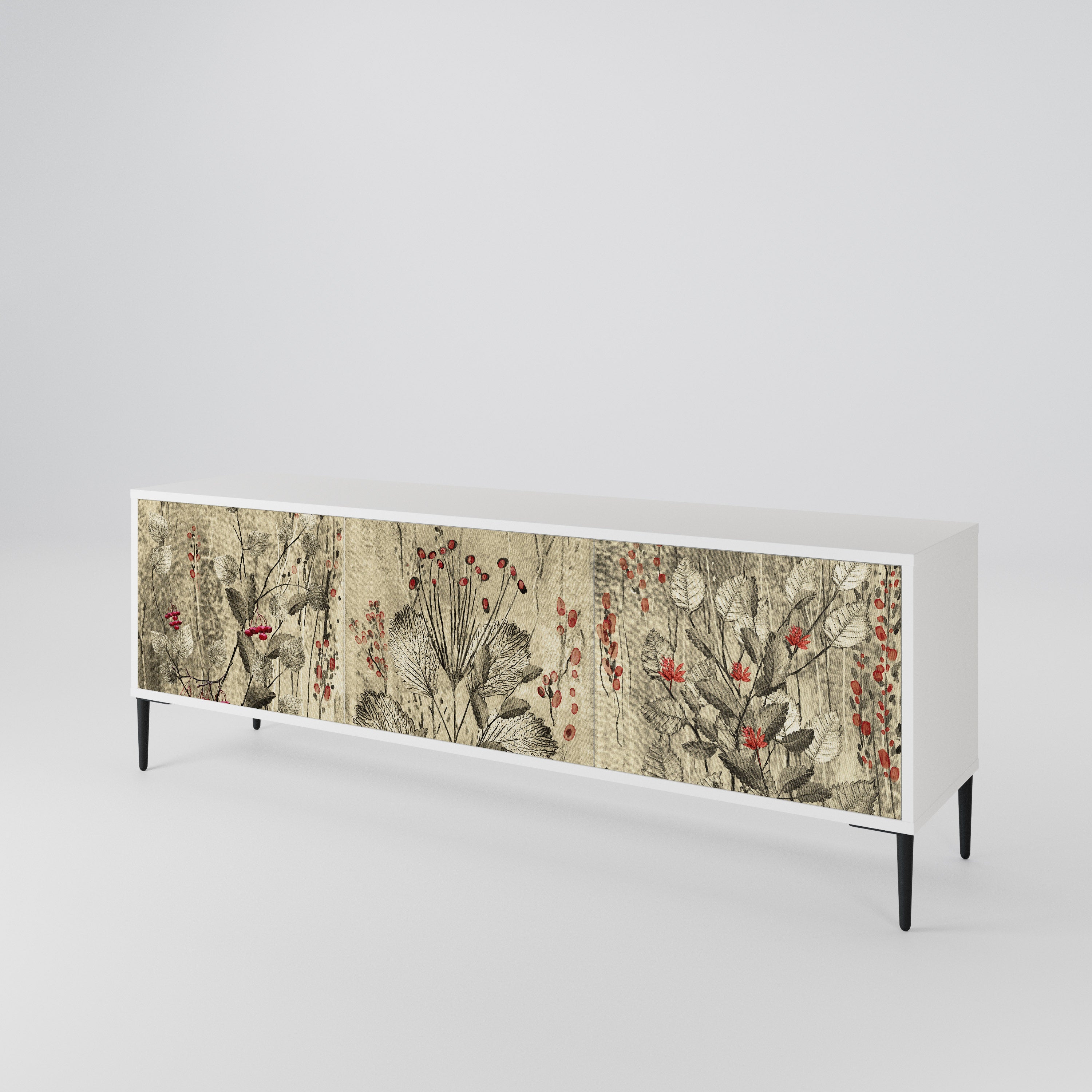 HERBAL GRACE Mueble de TV de 3 Puertas