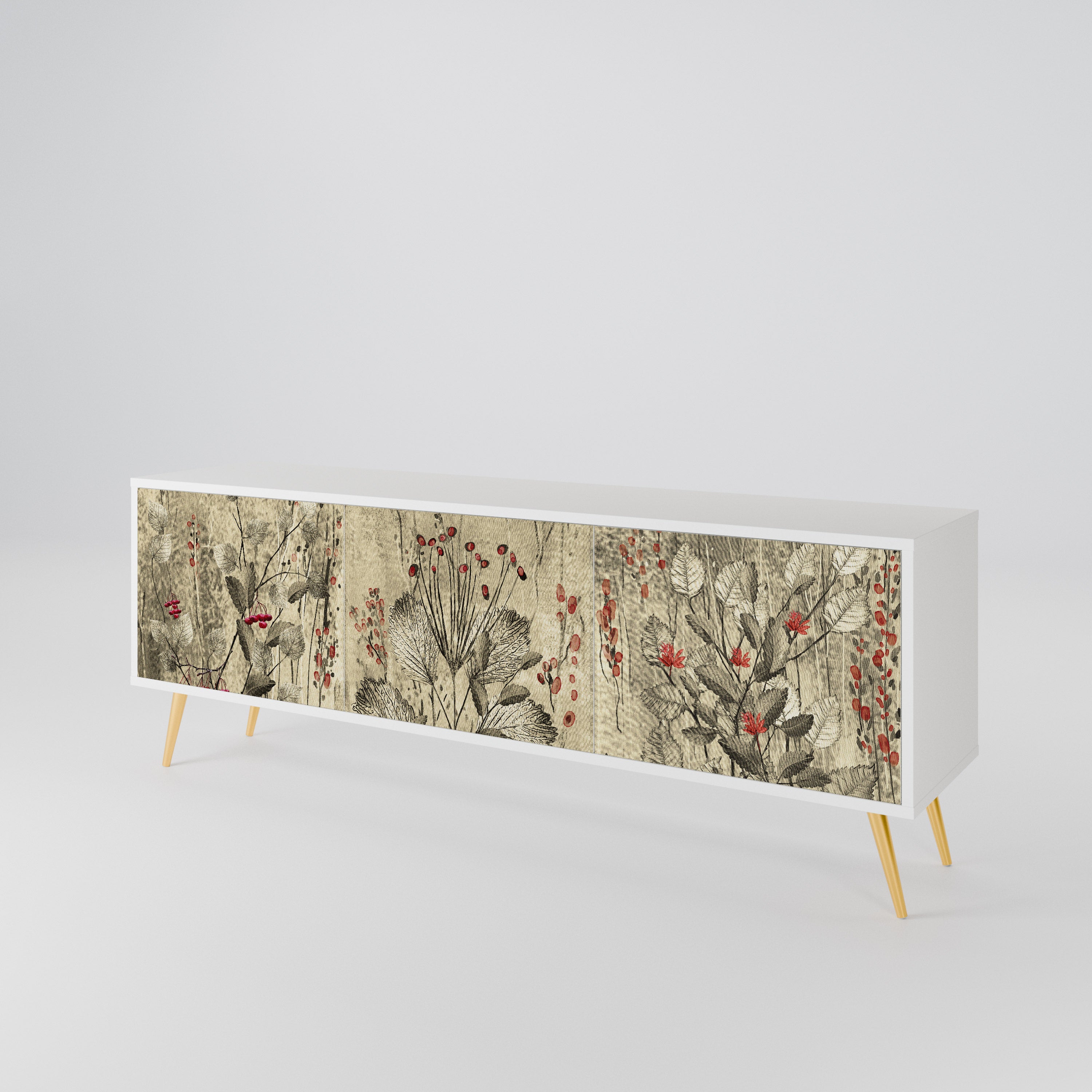 HERBAL GRACE Mueble de TV de 3 Puertas