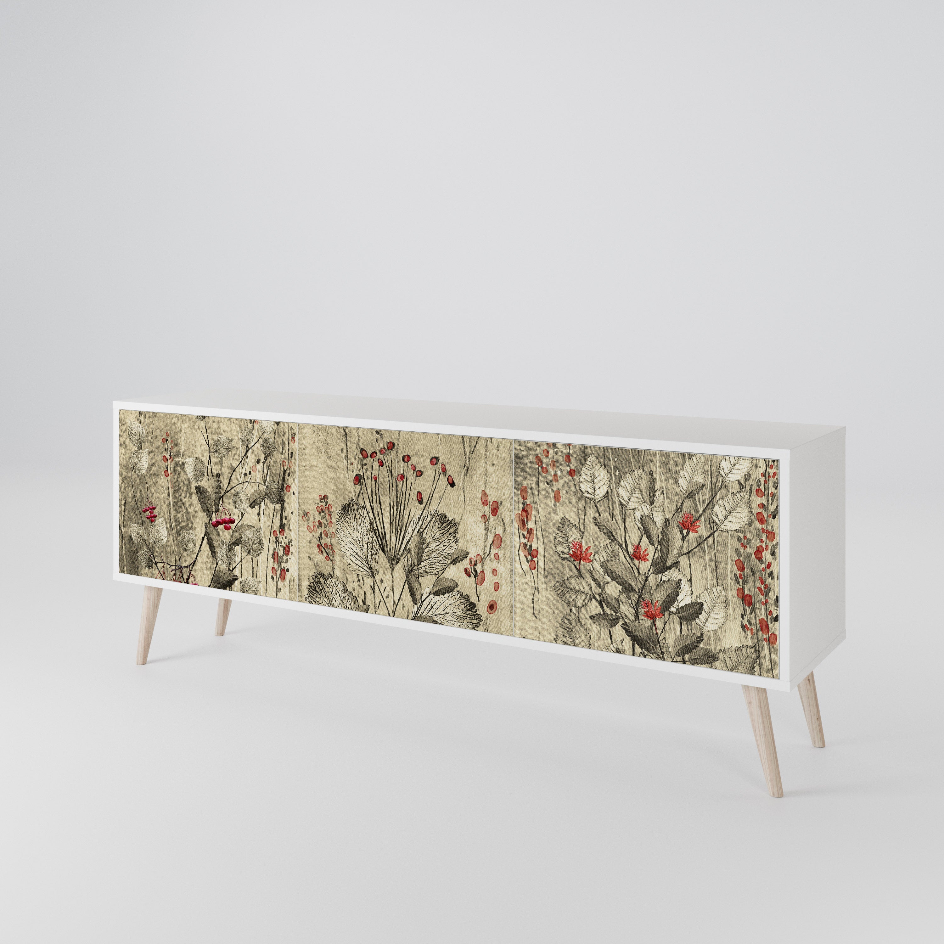 HERBAL GRACE Mueble de TV de 3 Puertas