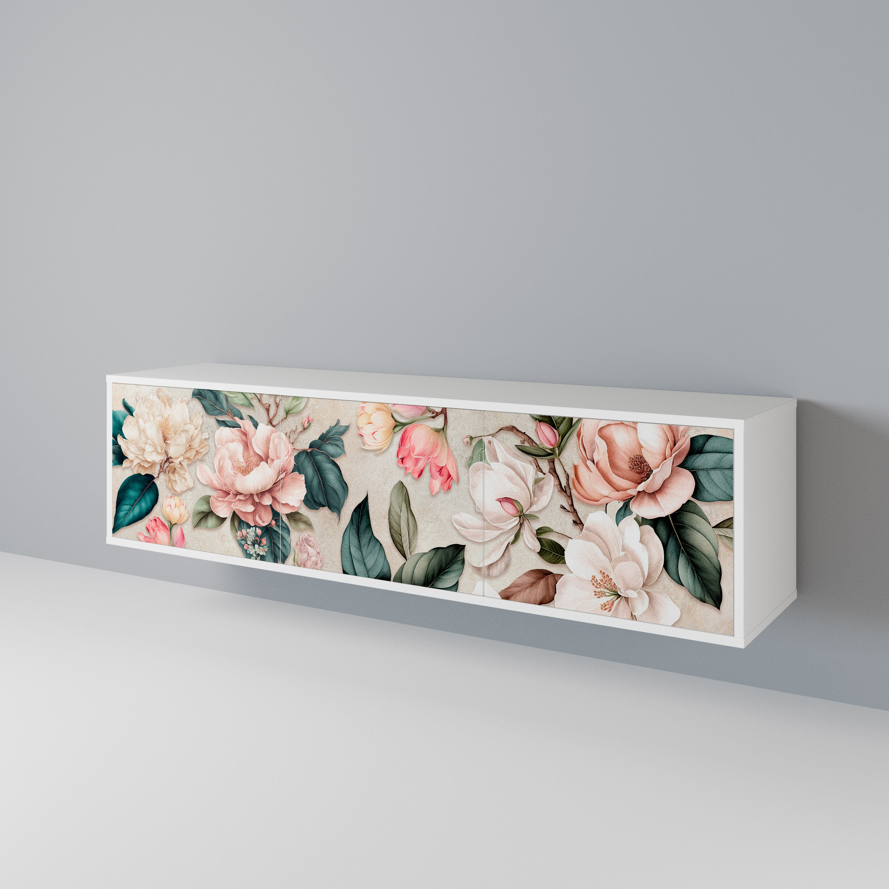 FLORAL GRACE Mueble de TV de 3 Puertas