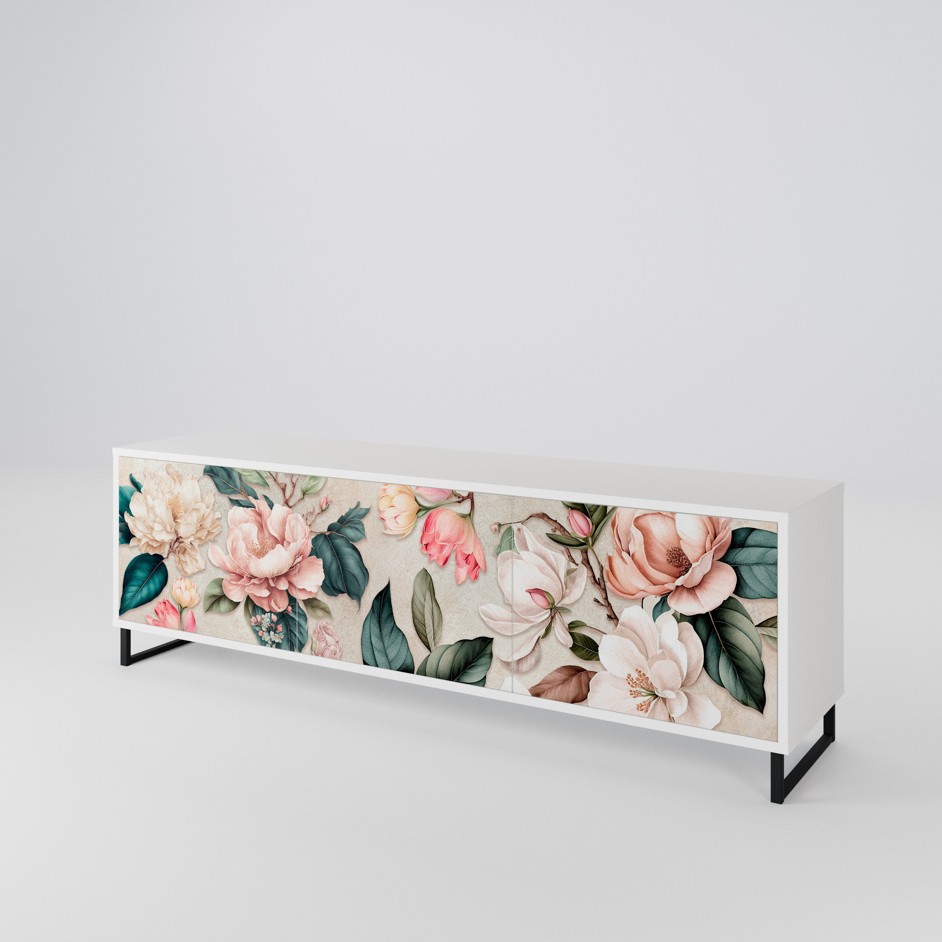 FLORAL GRACE Mueble de TV de 3 Puertas