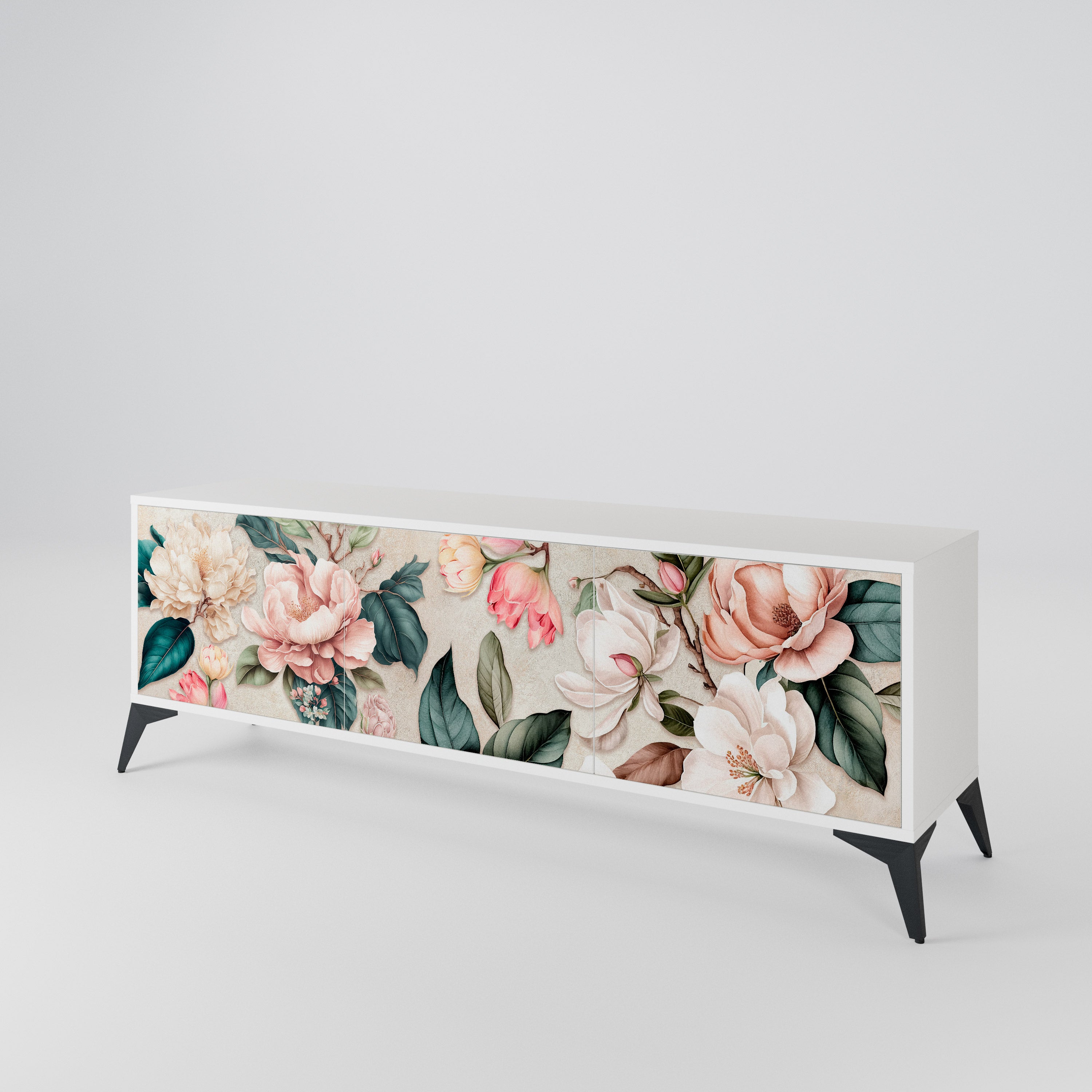 FLORAL GRACE Mueble de TV de 3 Puertas