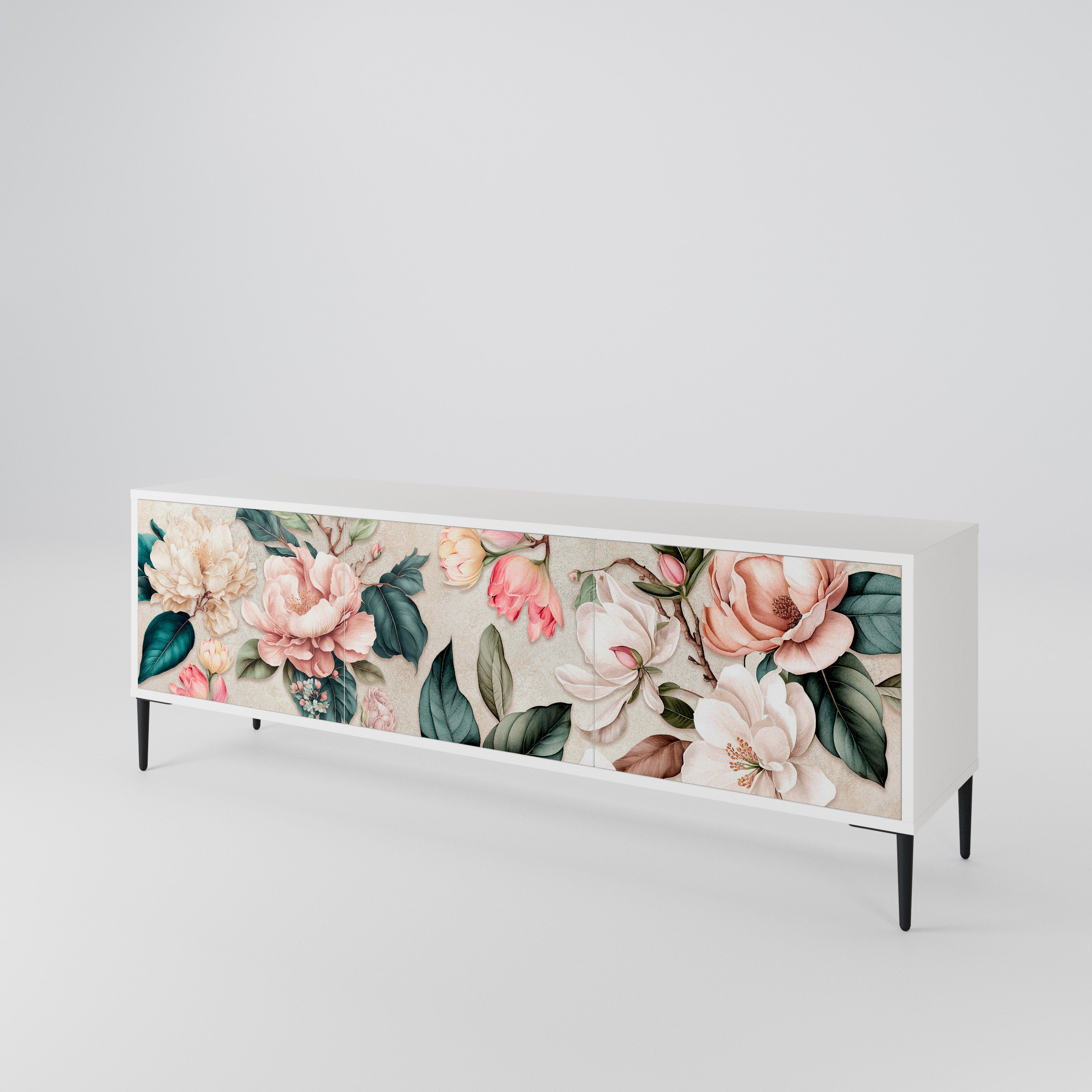 FLORAL GRACE Mueble de TV de 3 Puertas