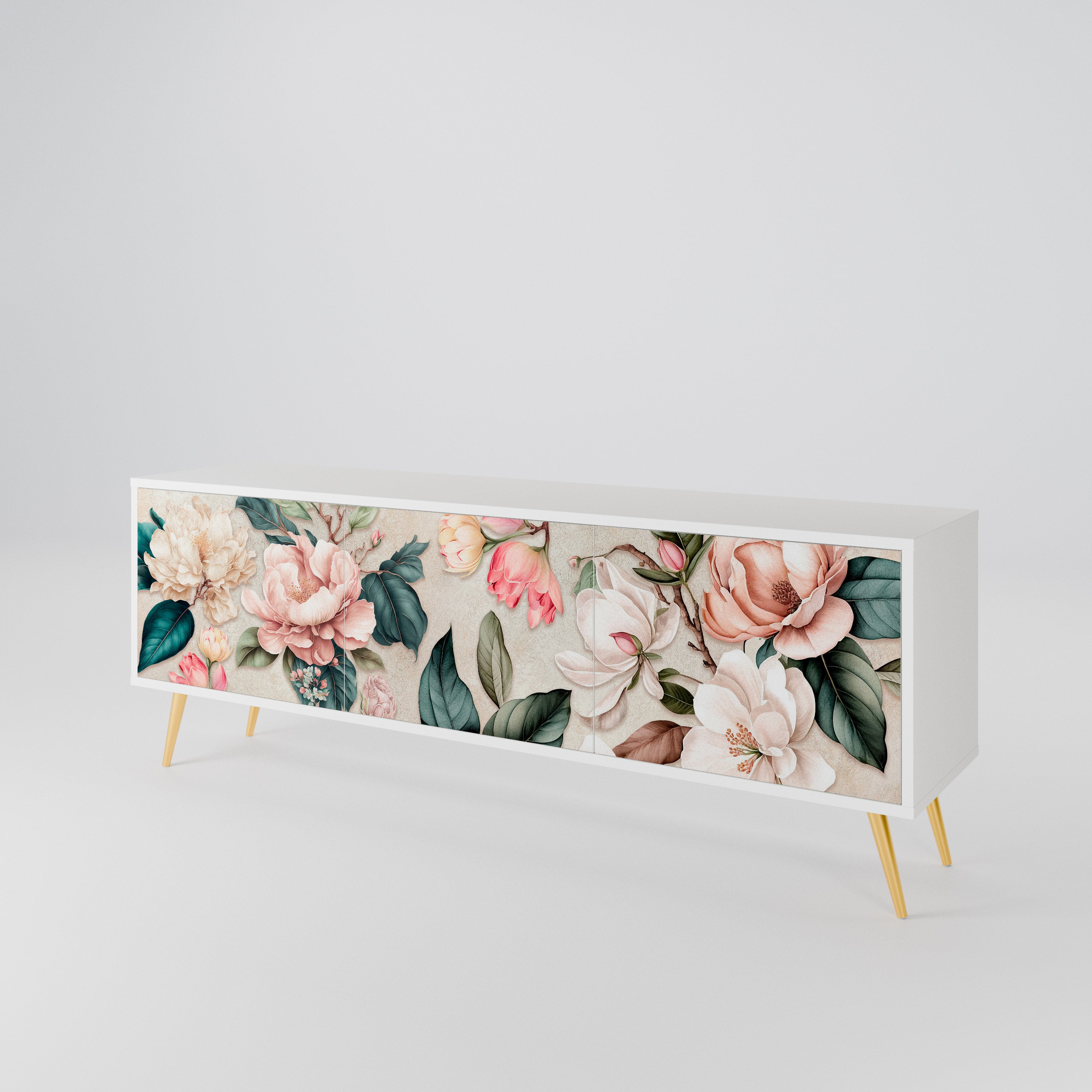 FLORAL GRACE Mueble de TV de 3 Puertas