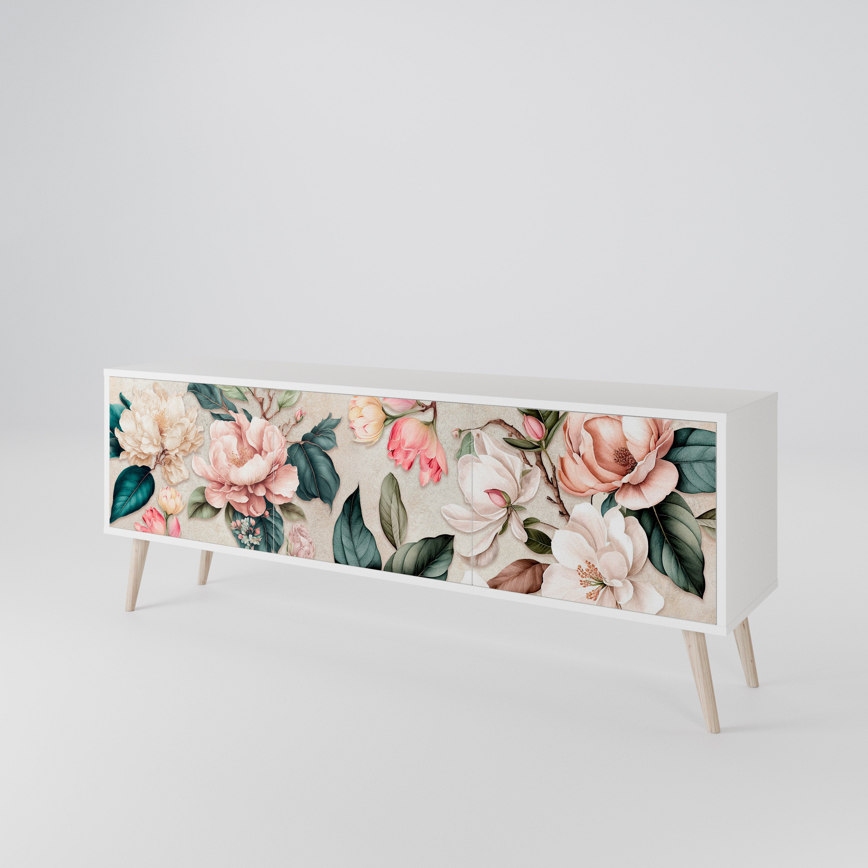 FLORAL GRACE Mueble de TV de 3 Puertas