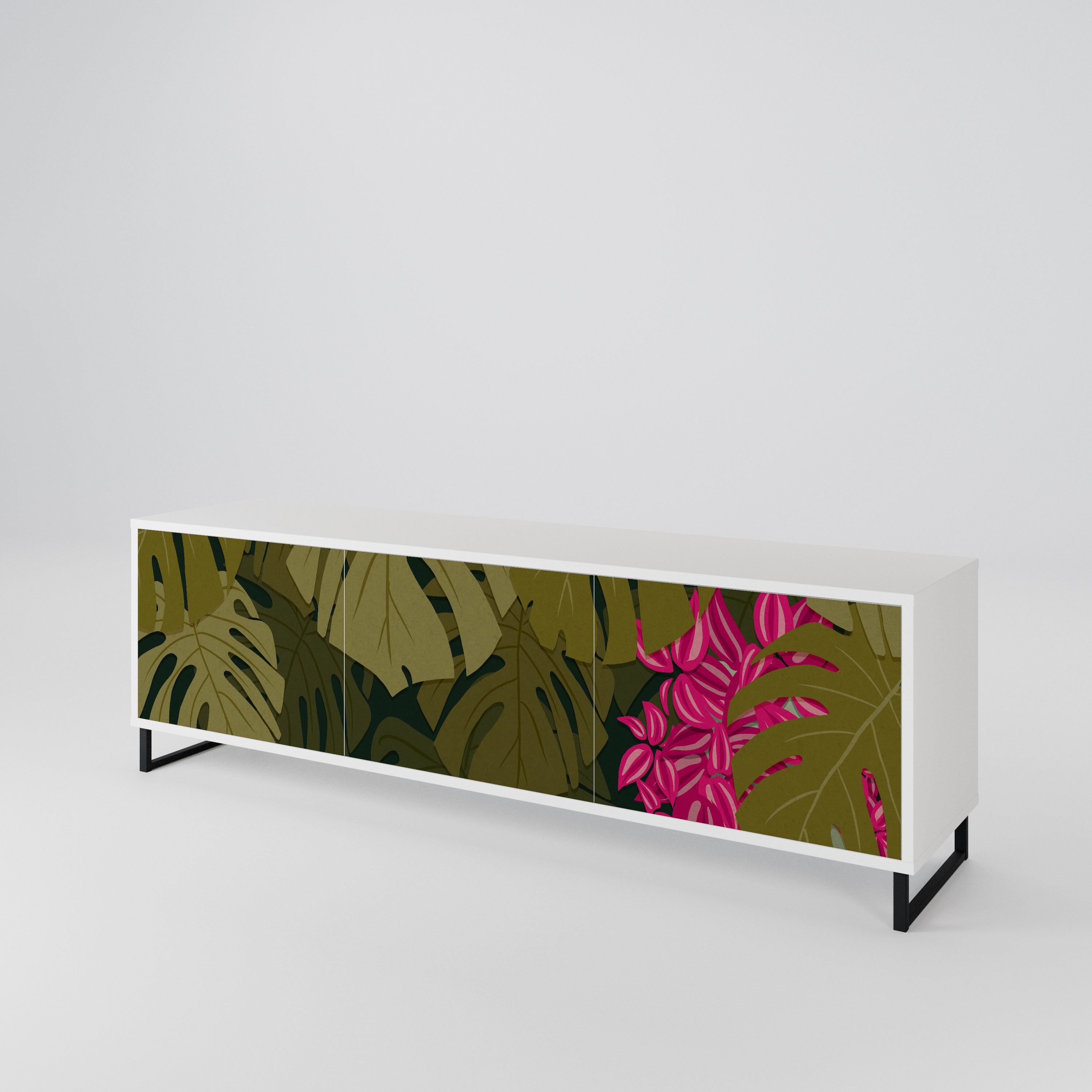 TROPICAL BEAUTY Mueble de TV de 3 Puertas