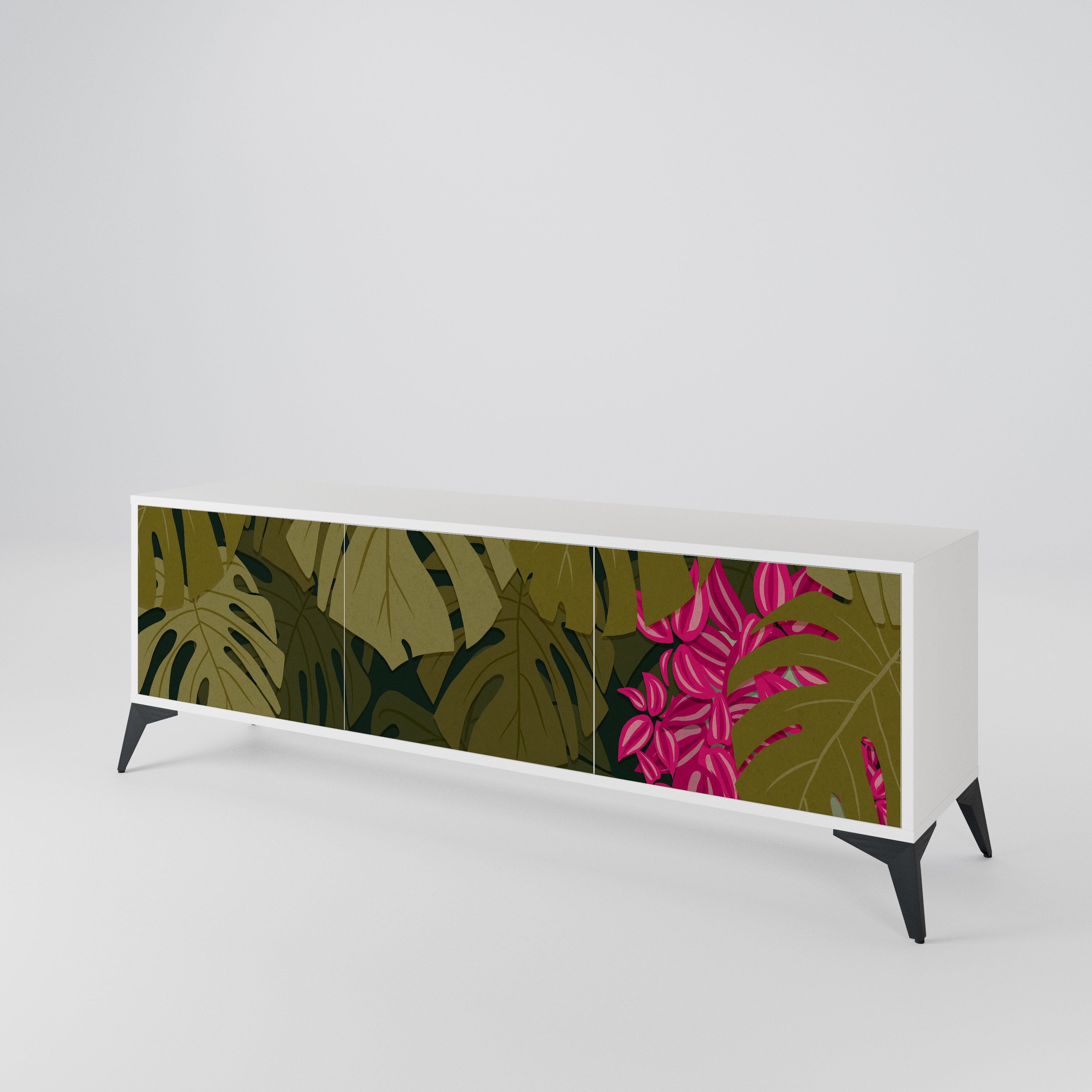 TROPICAL BEAUTY Mueble de TV de 3 Puertas