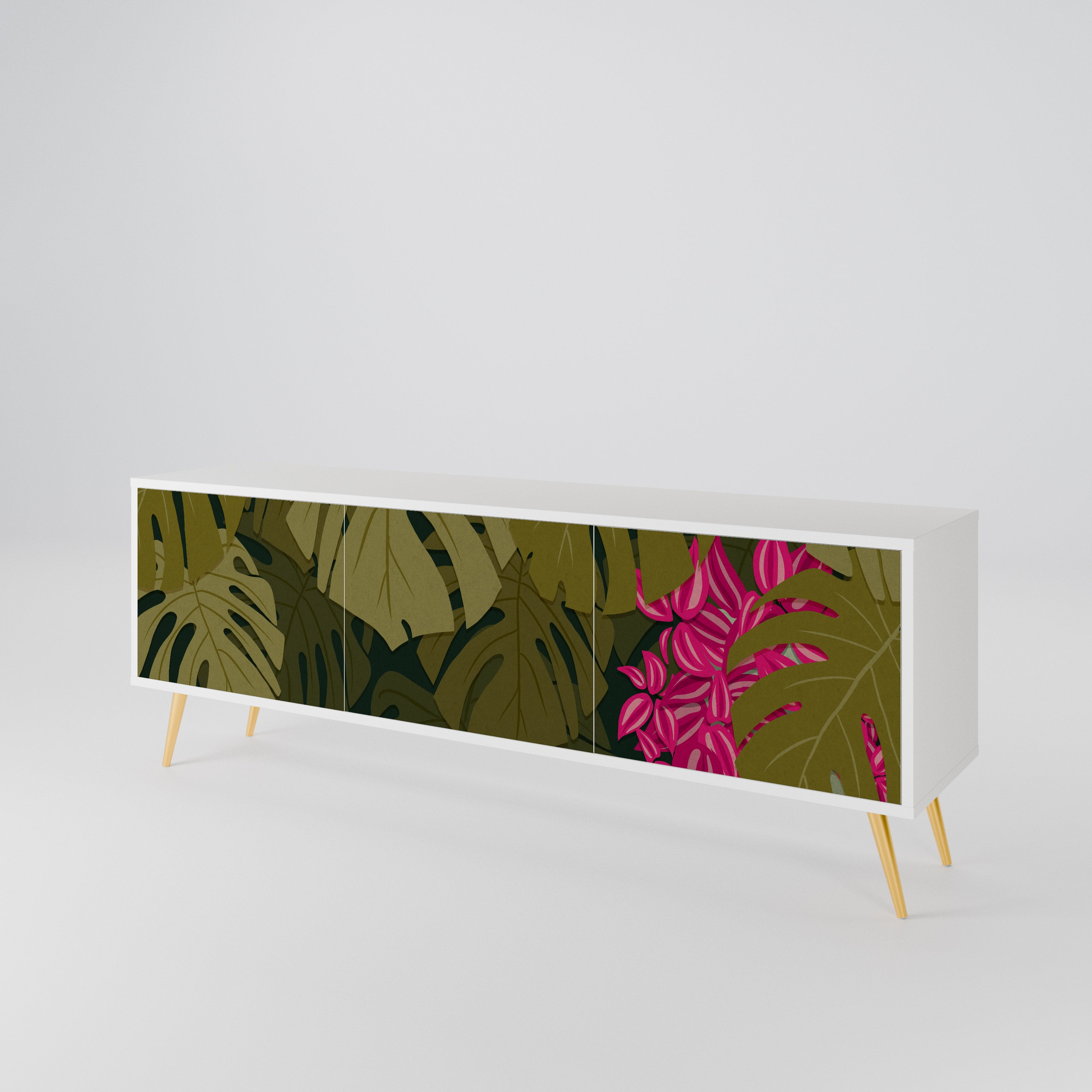 TROPICAL BEAUTY Mueble de TV de 3 Puertas