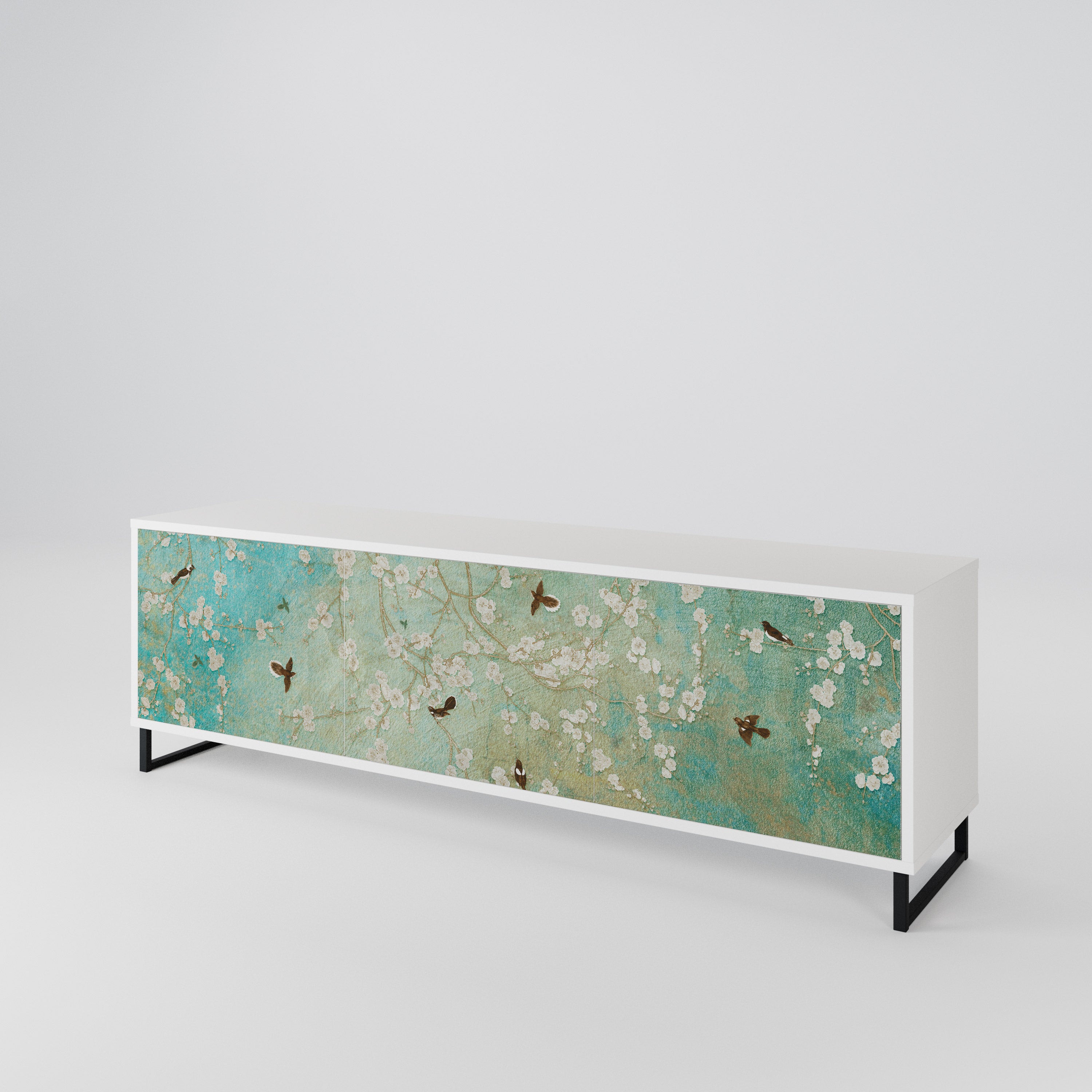 BLOOMING CHARM Mueble de TV de 3 Puertas