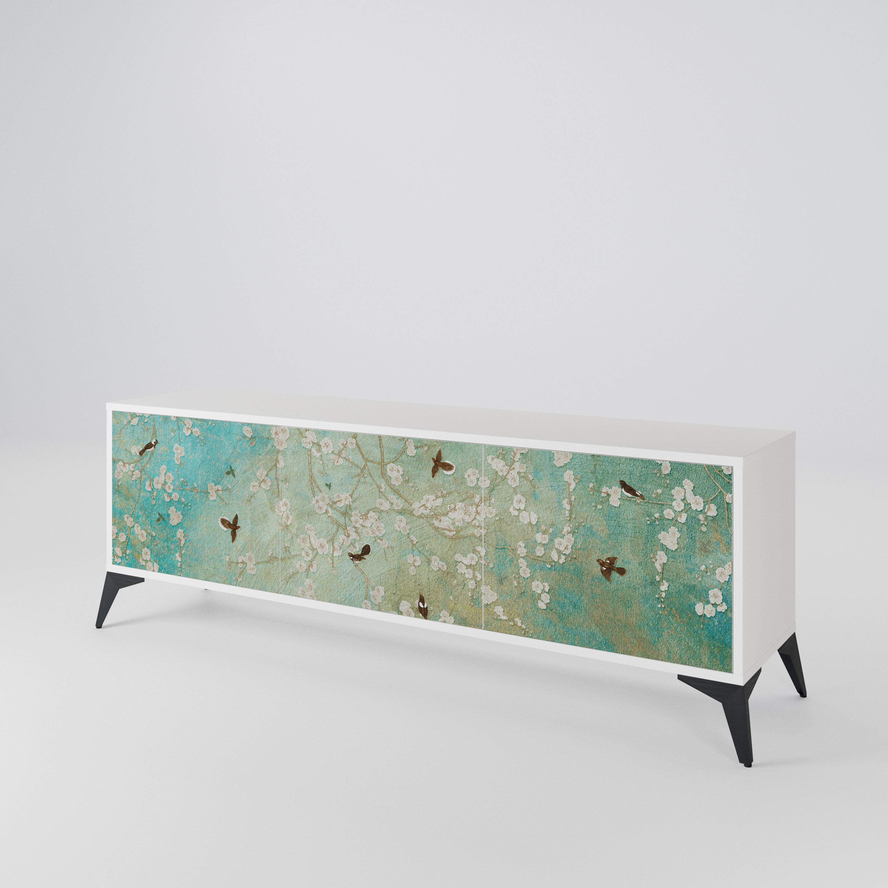 BLOOMING CHARM Mueble de TV de 3 Puertas