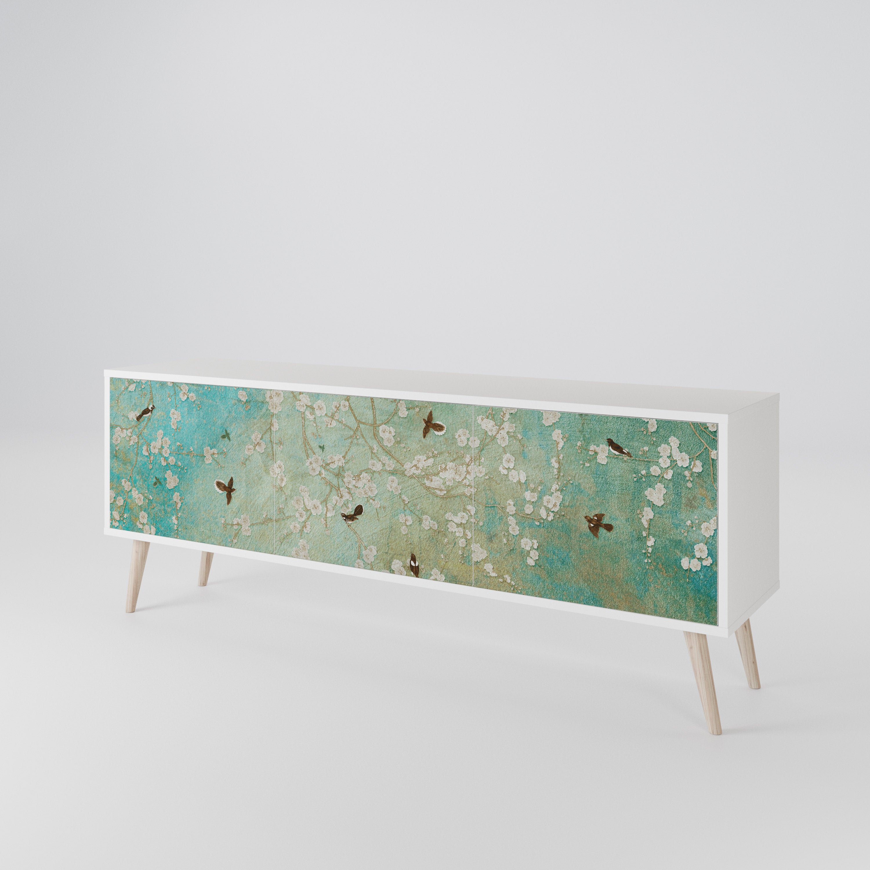 BLOOMING CHARM Mueble de TV de 3 Puertas