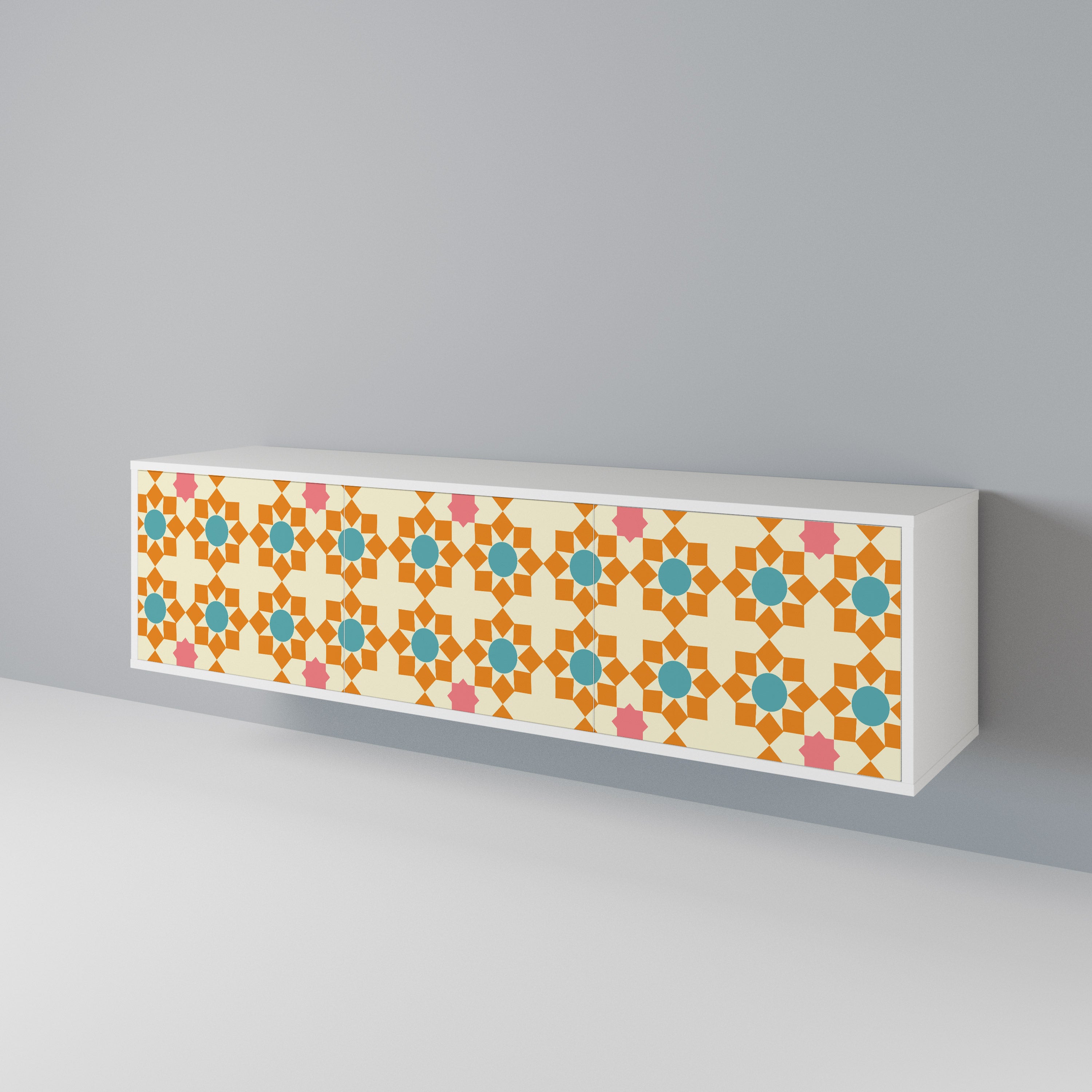 FLORAL DECOR Mueble de TV de 3 Puertas