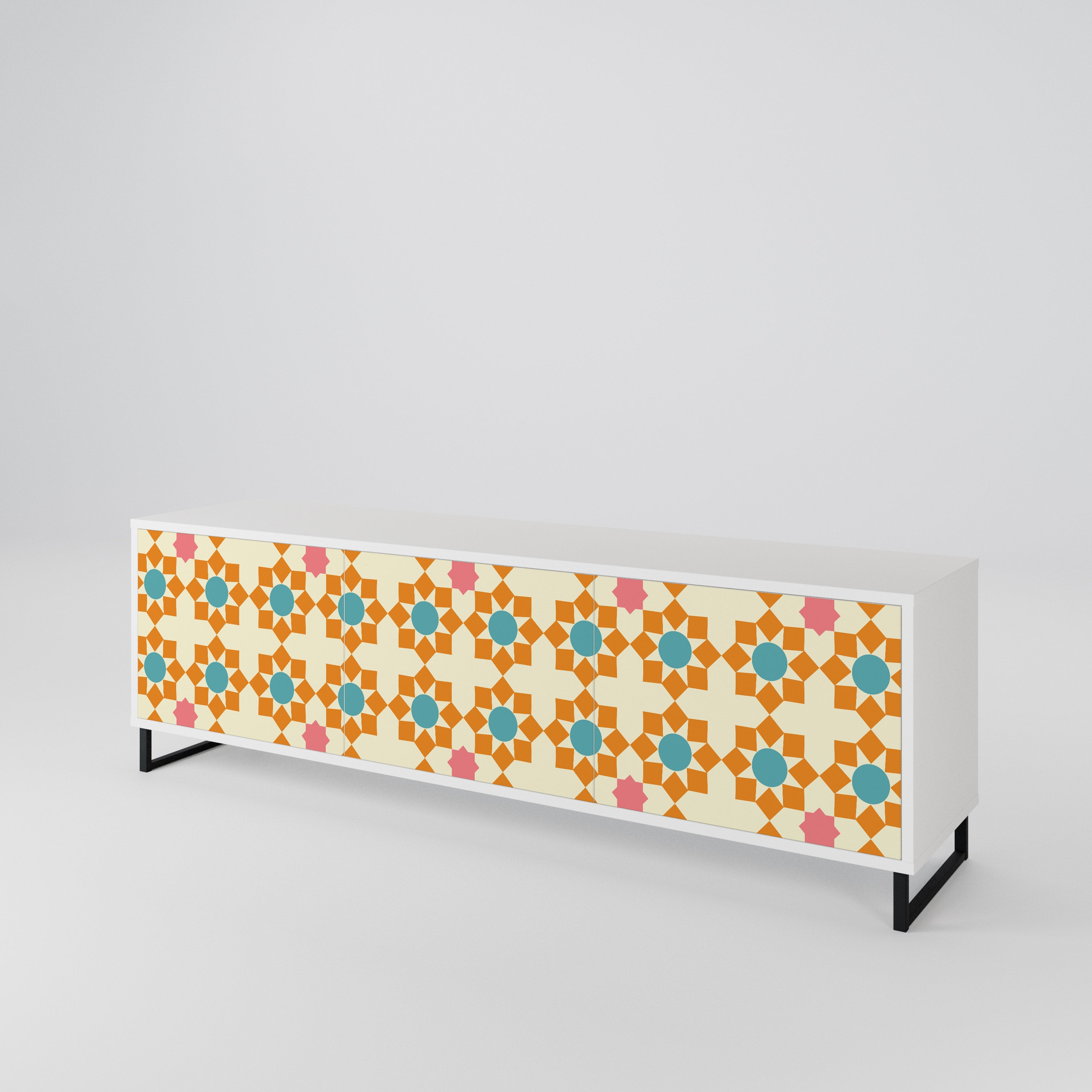 FLORAL DECOR Mueble de TV de 3 Puertas