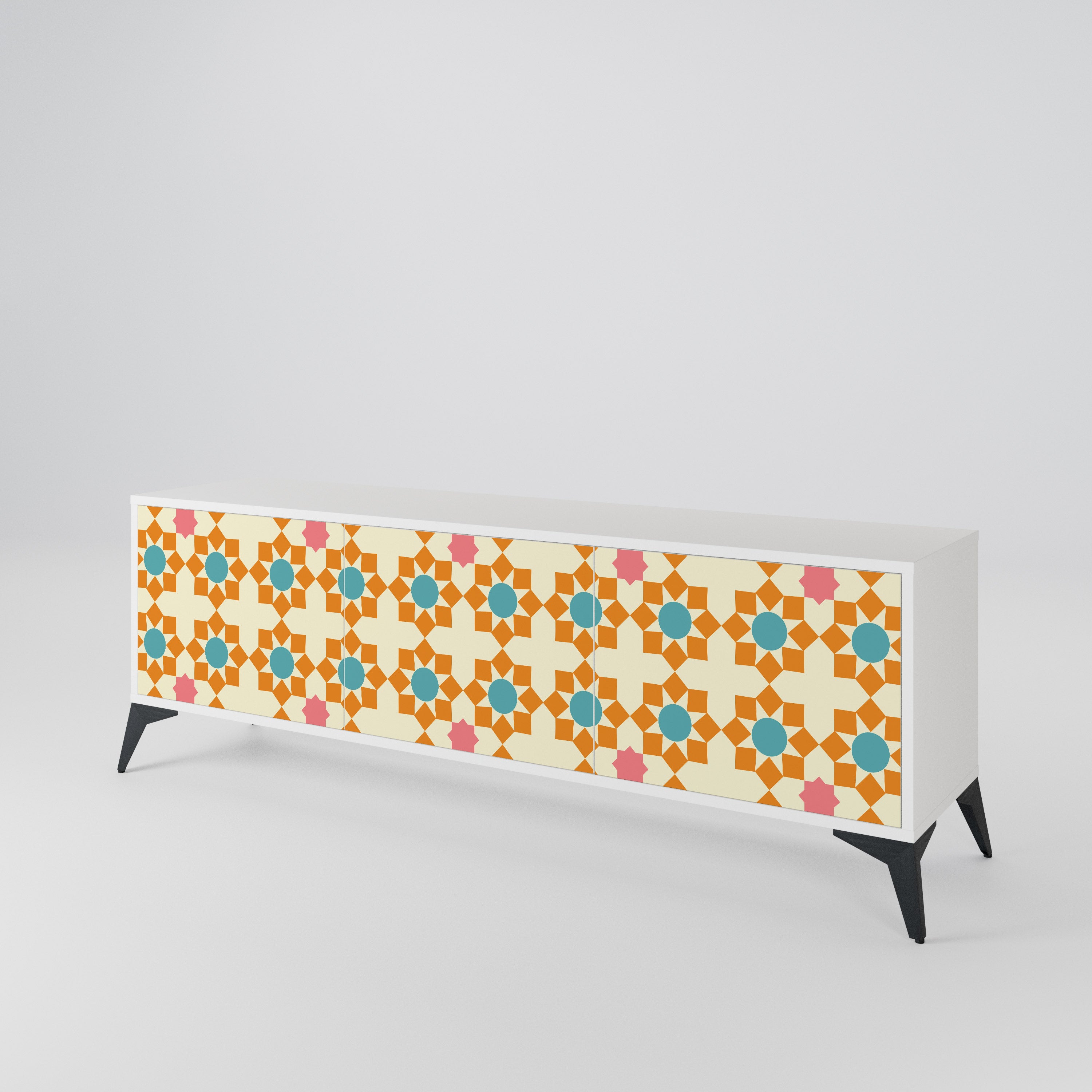 FLORAL DECOR Mueble de TV de 3 Puertas