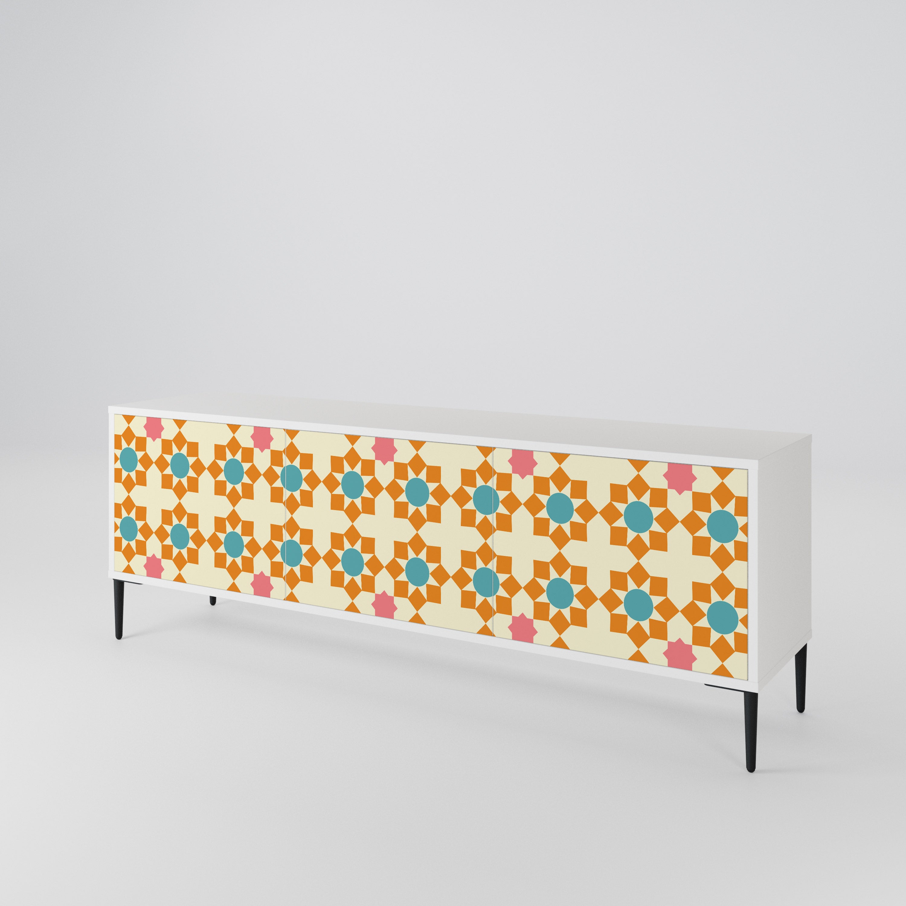 FLORAL DECOR Mueble de TV de 3 Puertas
