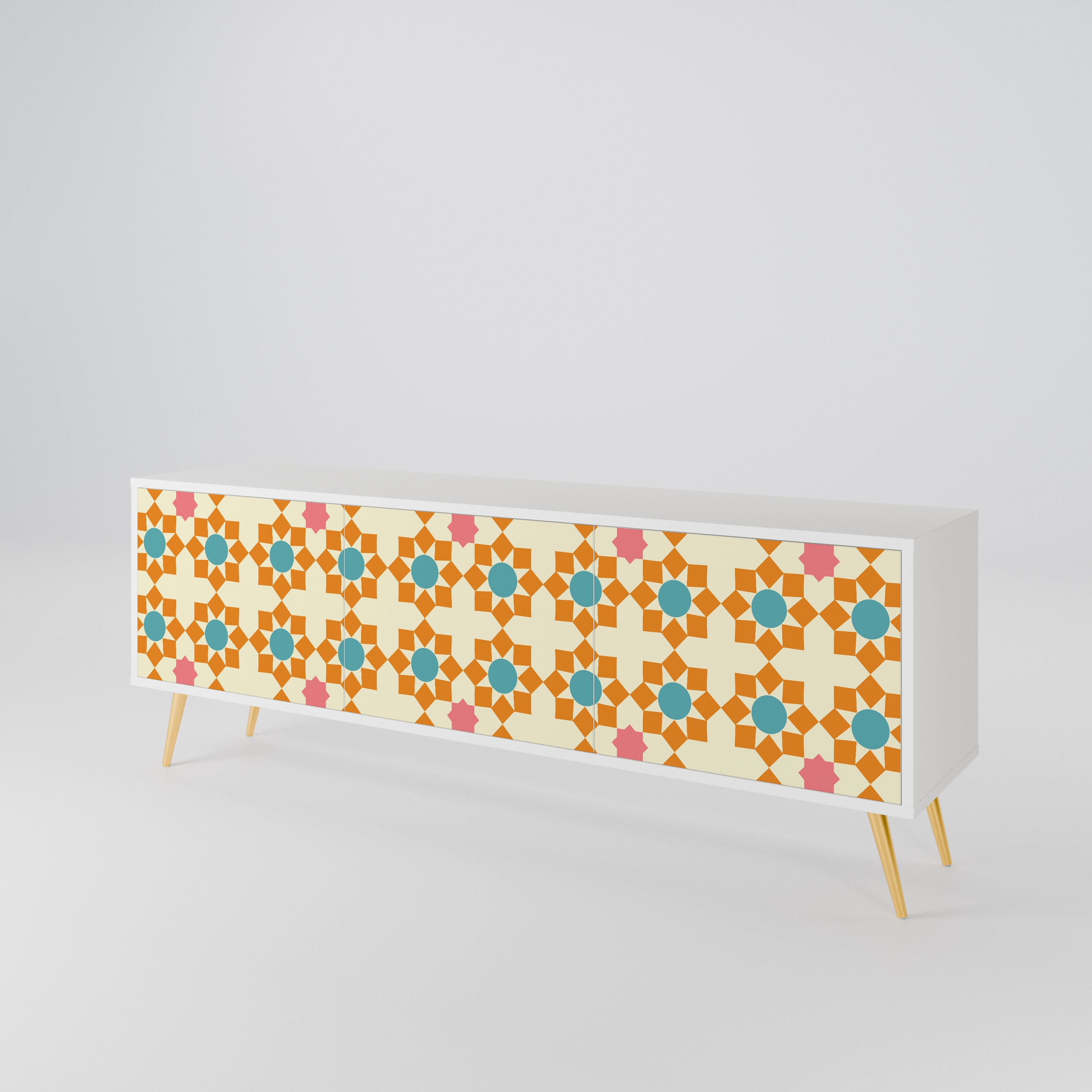 FLORAL DECOR Mueble de TV de 3 Puertas