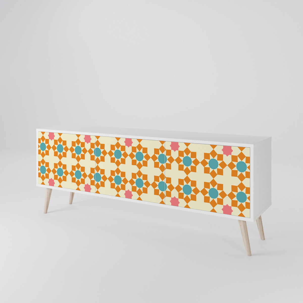 FLORAL DECOR Mueble de TV de 3 Puertas