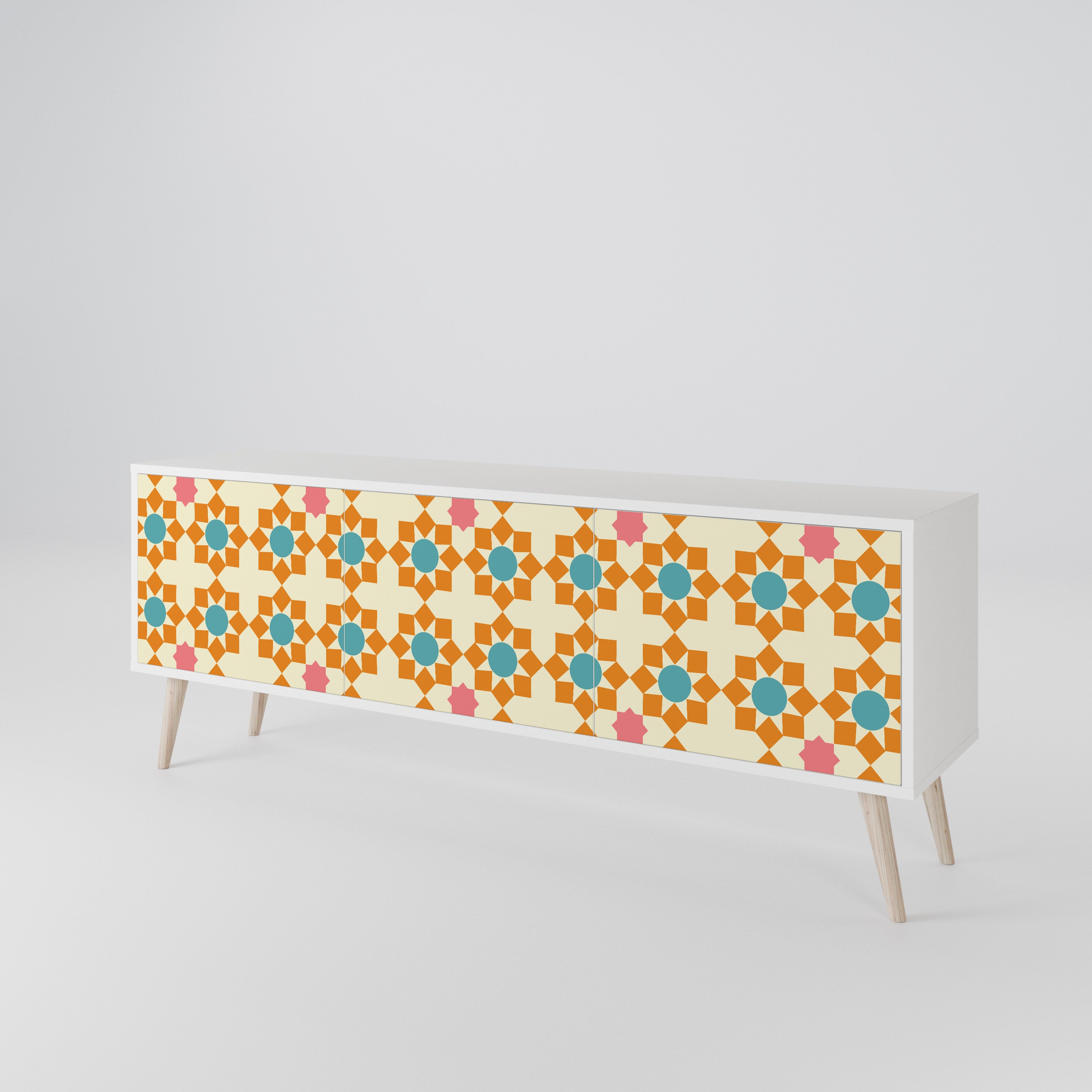 FLORAL DECOR Mueble de TV de 3 Puertas