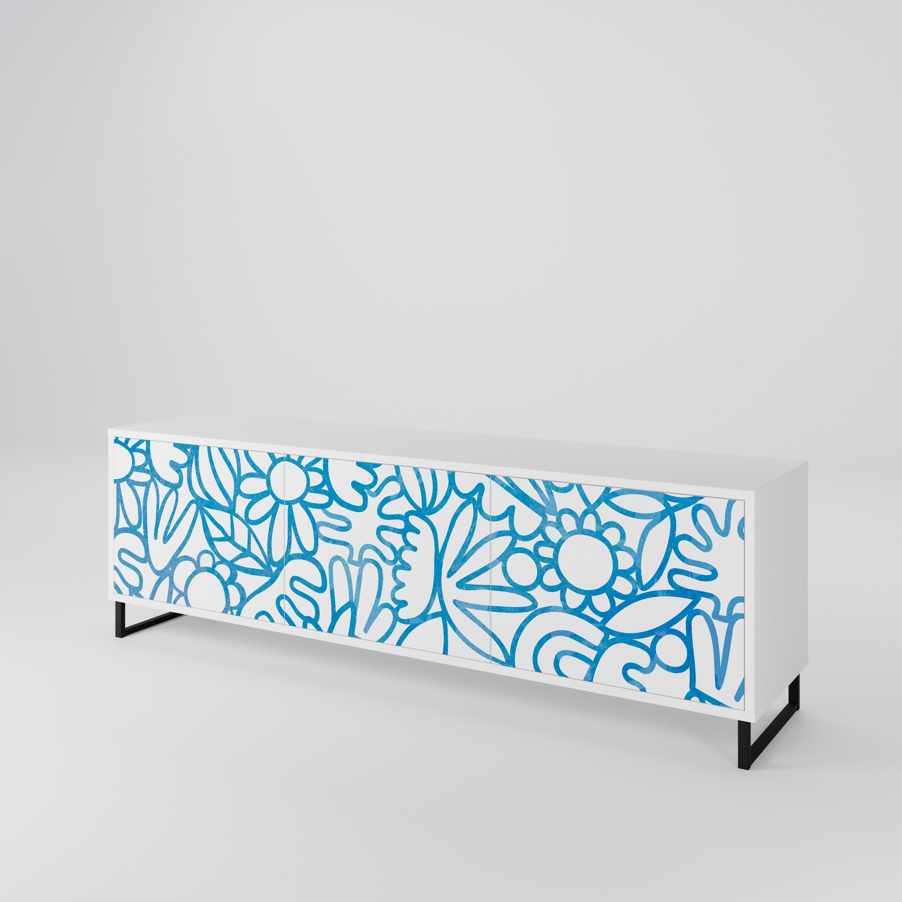 BLOOMY MORNING Mueble de TV de 3 Puertas