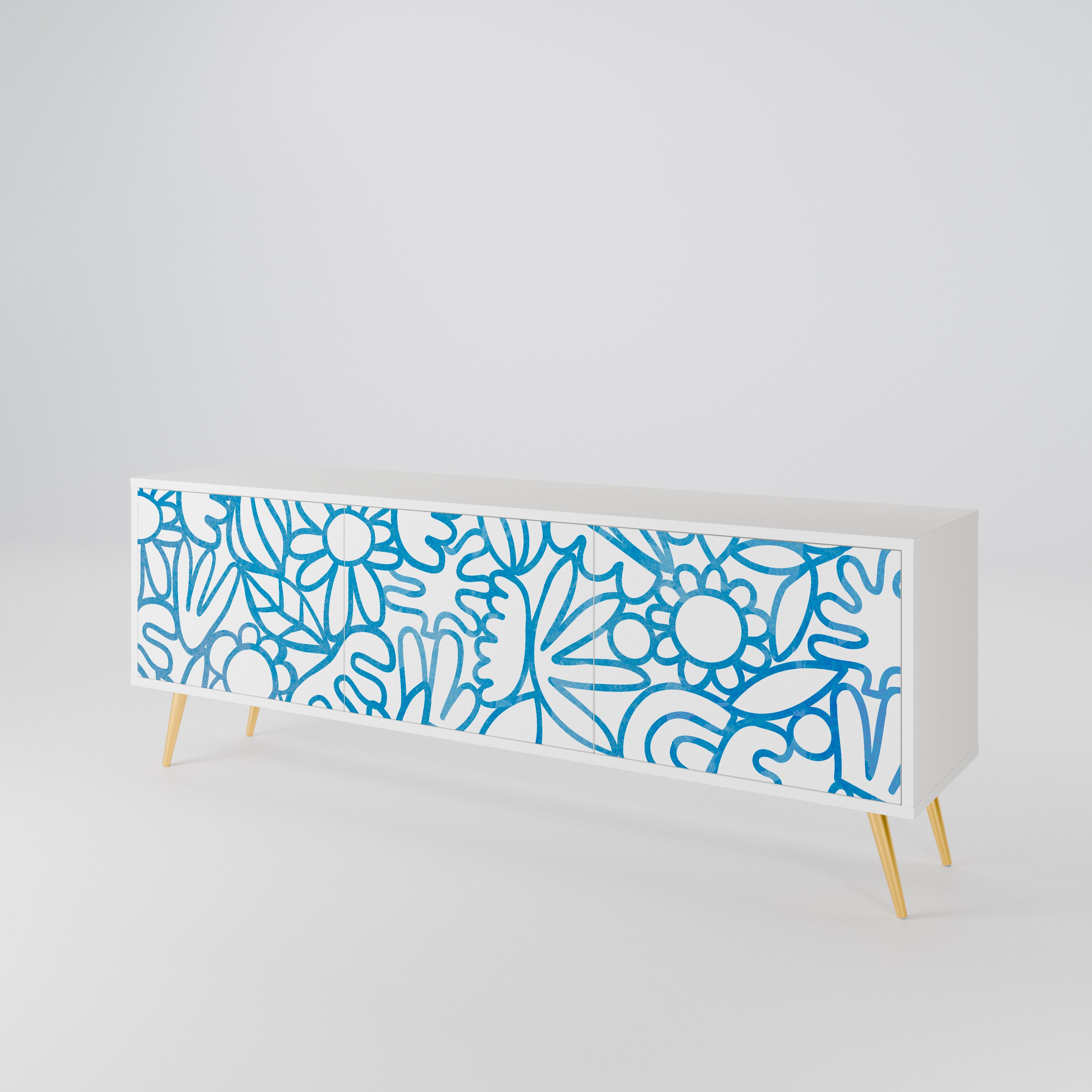 BLOOMY MORNING Mueble de TV de 3 Puertas