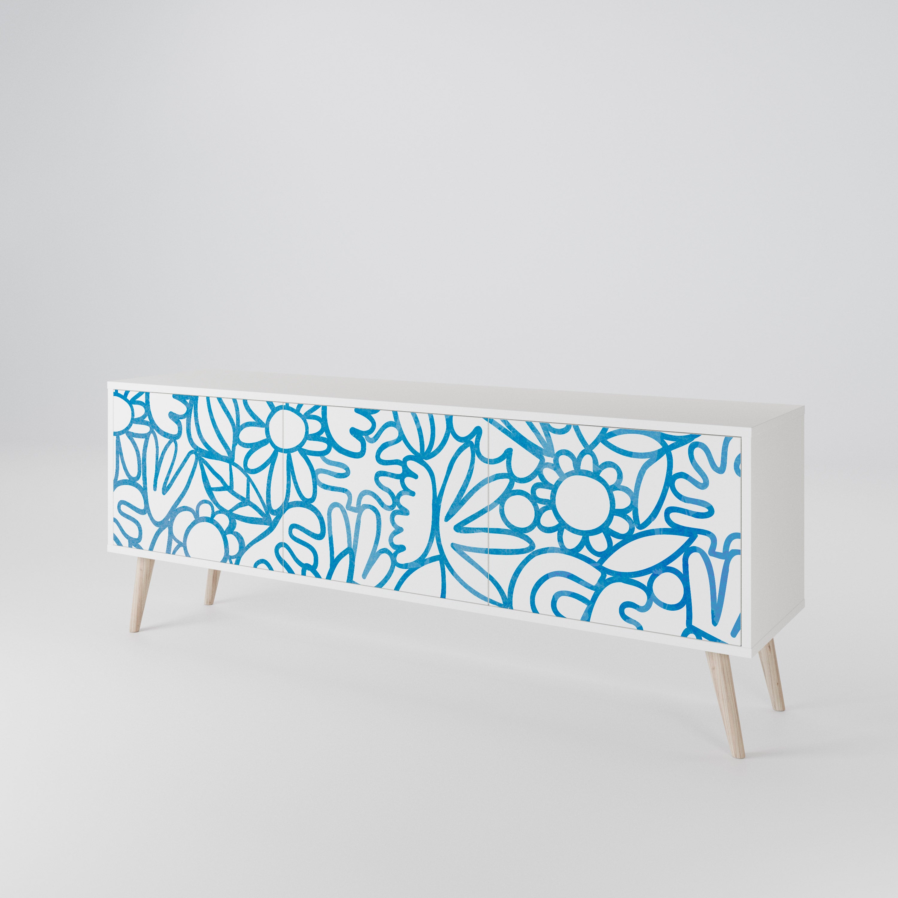BLOOMY MORNING Mueble de TV de 3 Puertas